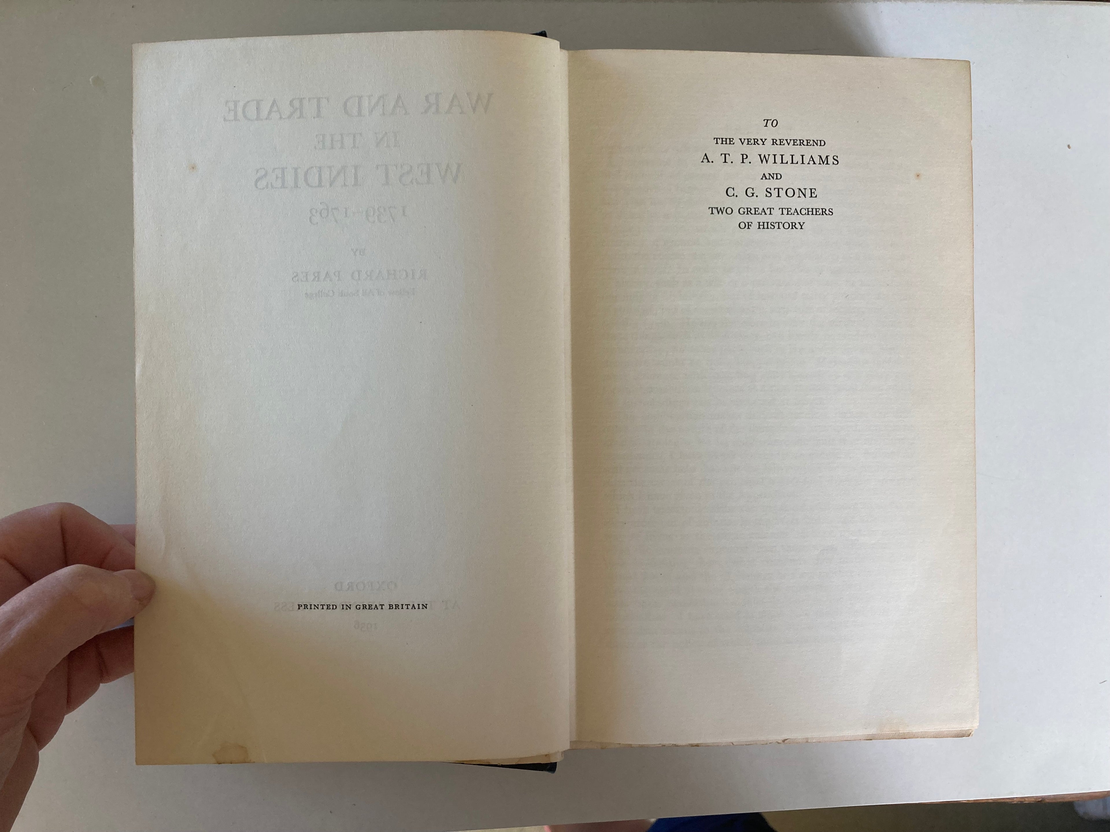 War & Trade in the West Indies 1739-1763 by Richard Pares in 1936 Oxford at The Clarendon Press