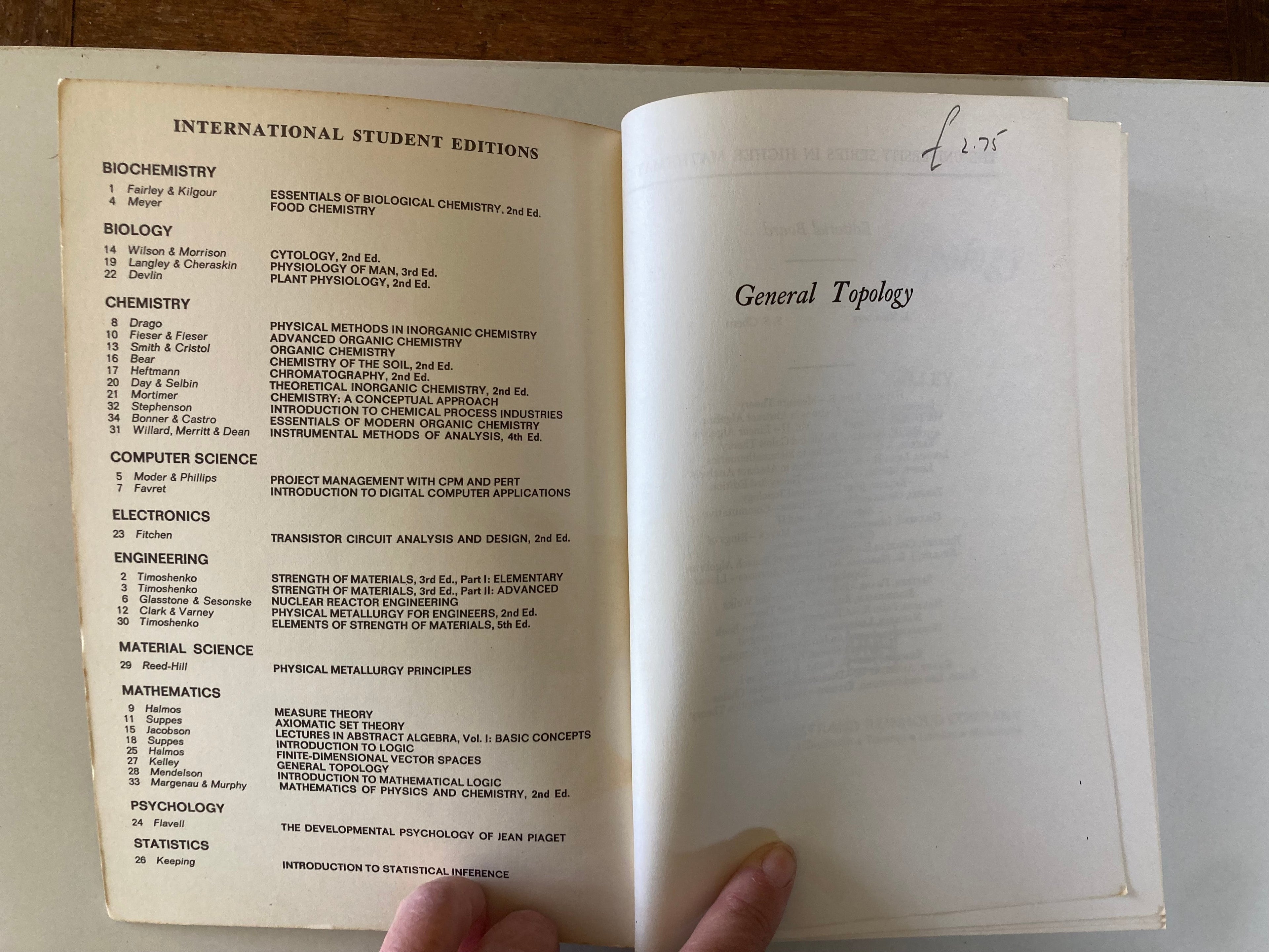 General Topology J L Kelley International Student Edition Mathematics 1970 Paperback Book
