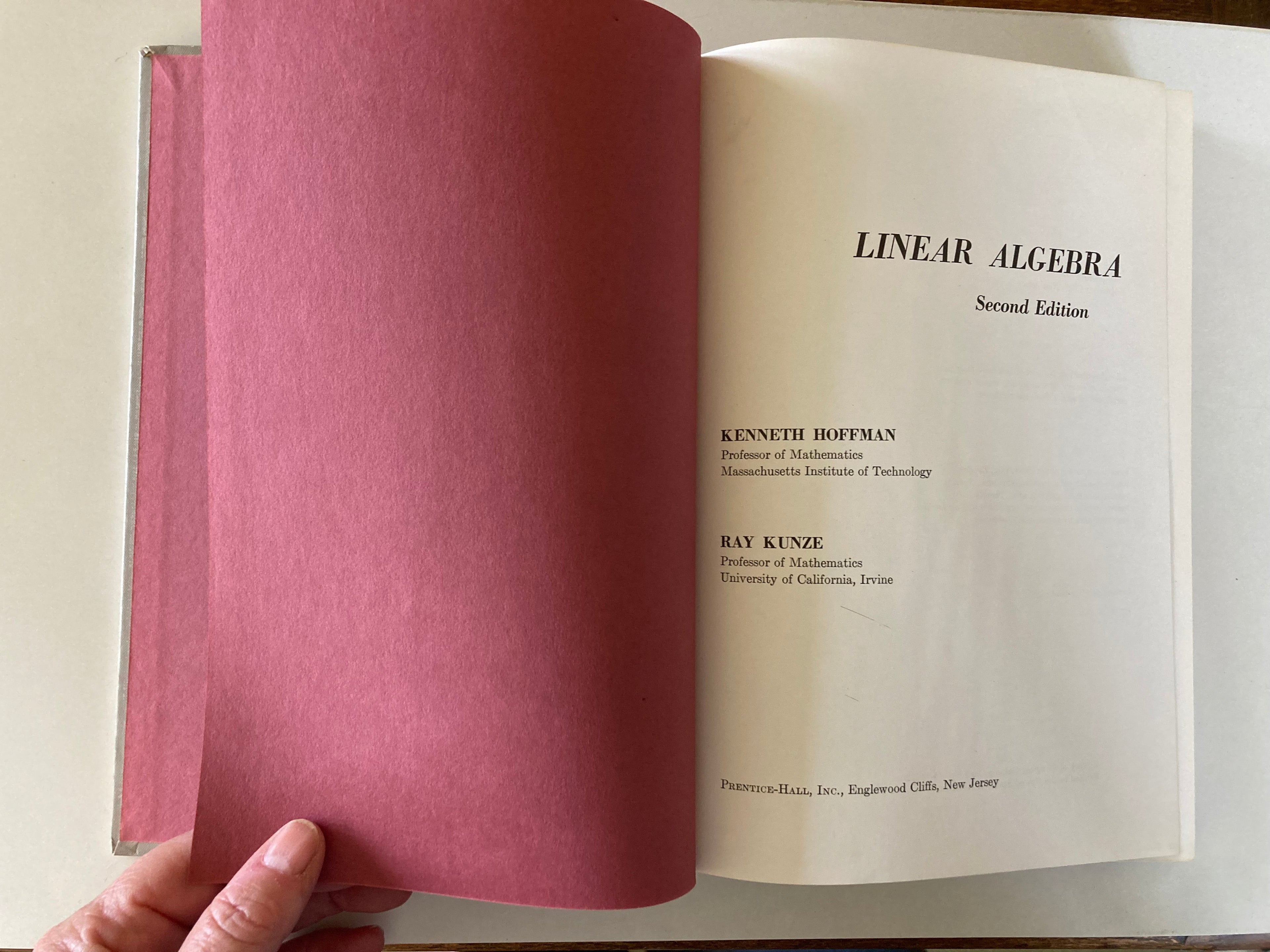 Linear Algebra Second Edition by Kenneth Hoffman and Ray Kunze Prentice-Hall Inc Hardback Book 1971