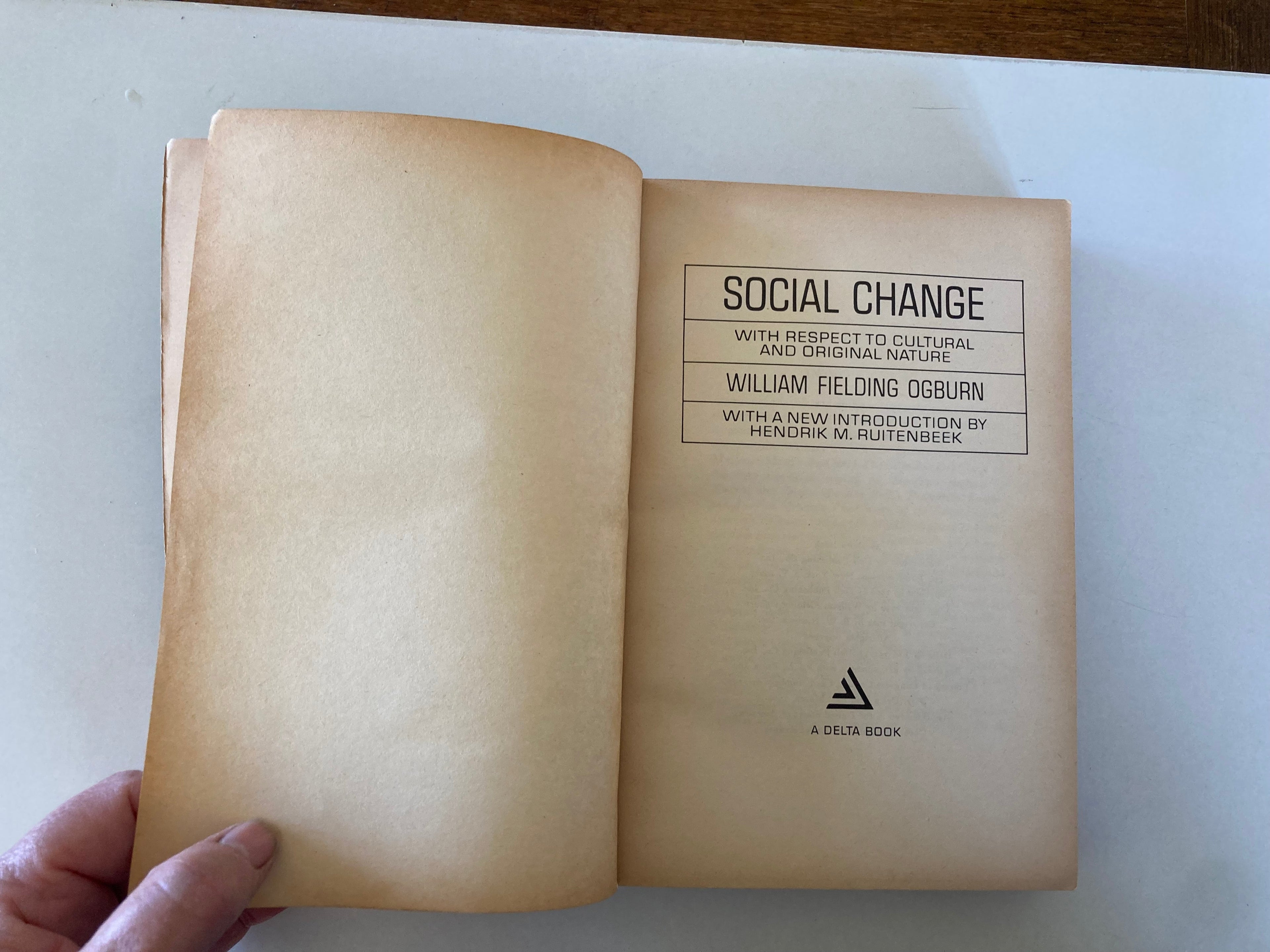Social Change by William Fielding Ogburn A First Edition Dell Printing from 1966
