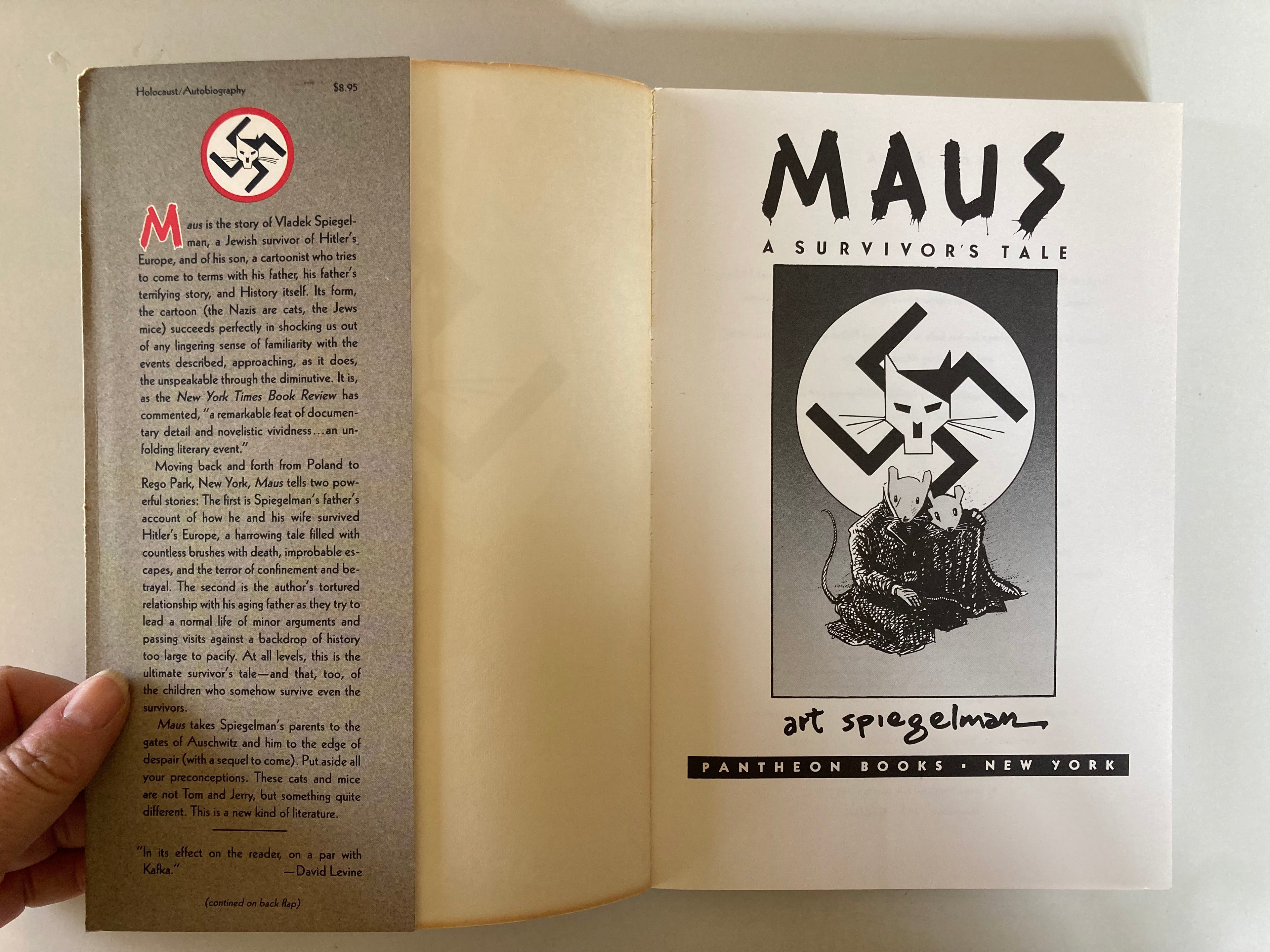 Maus A Survivor's Tale by Art Spiegelman Stated First Edition Pantheon Books 1986 Cartoon Autobiography about the Holocaust