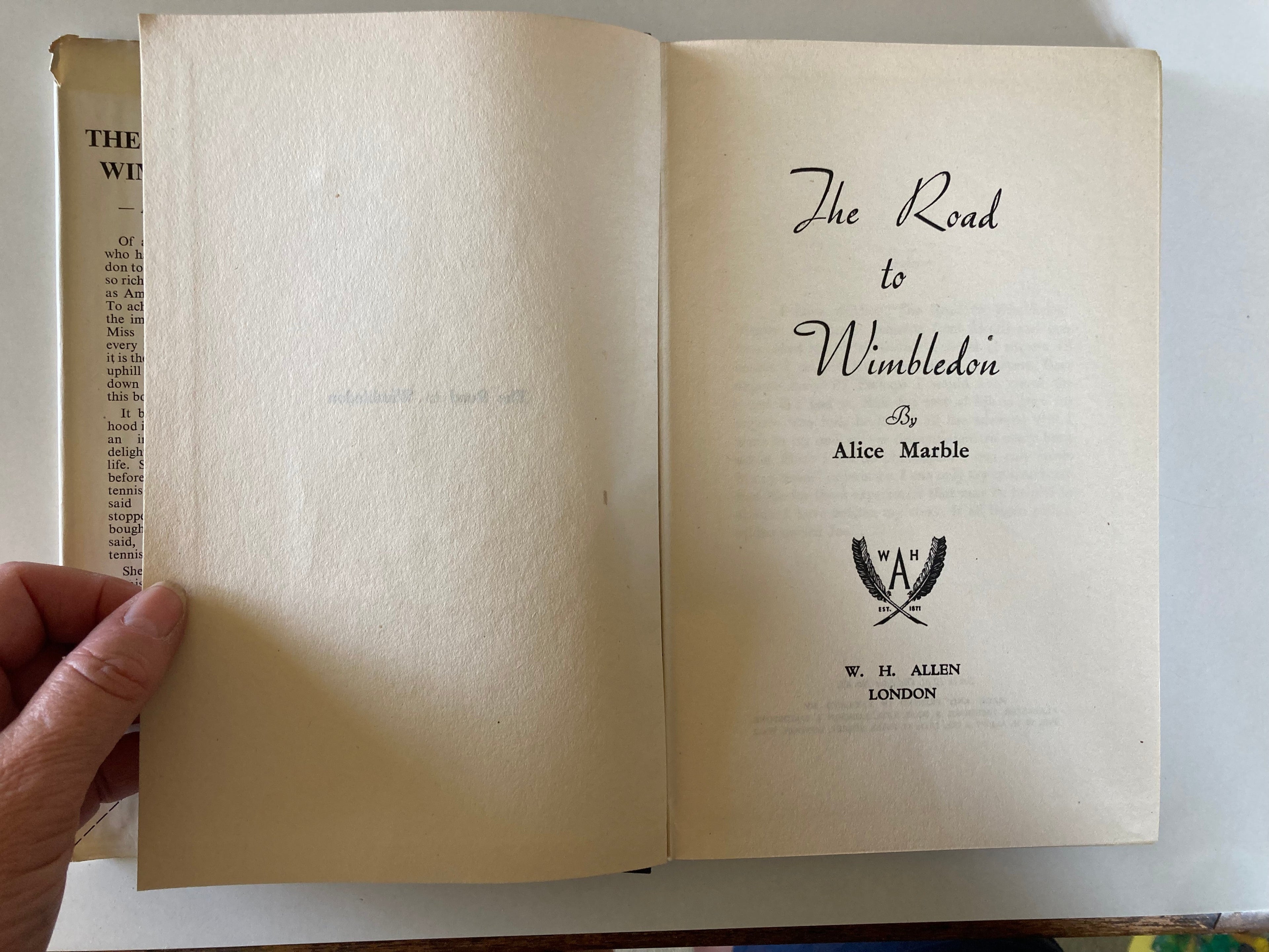 The Road to Wimbledon by Alice Marble Undated First Edition c1940