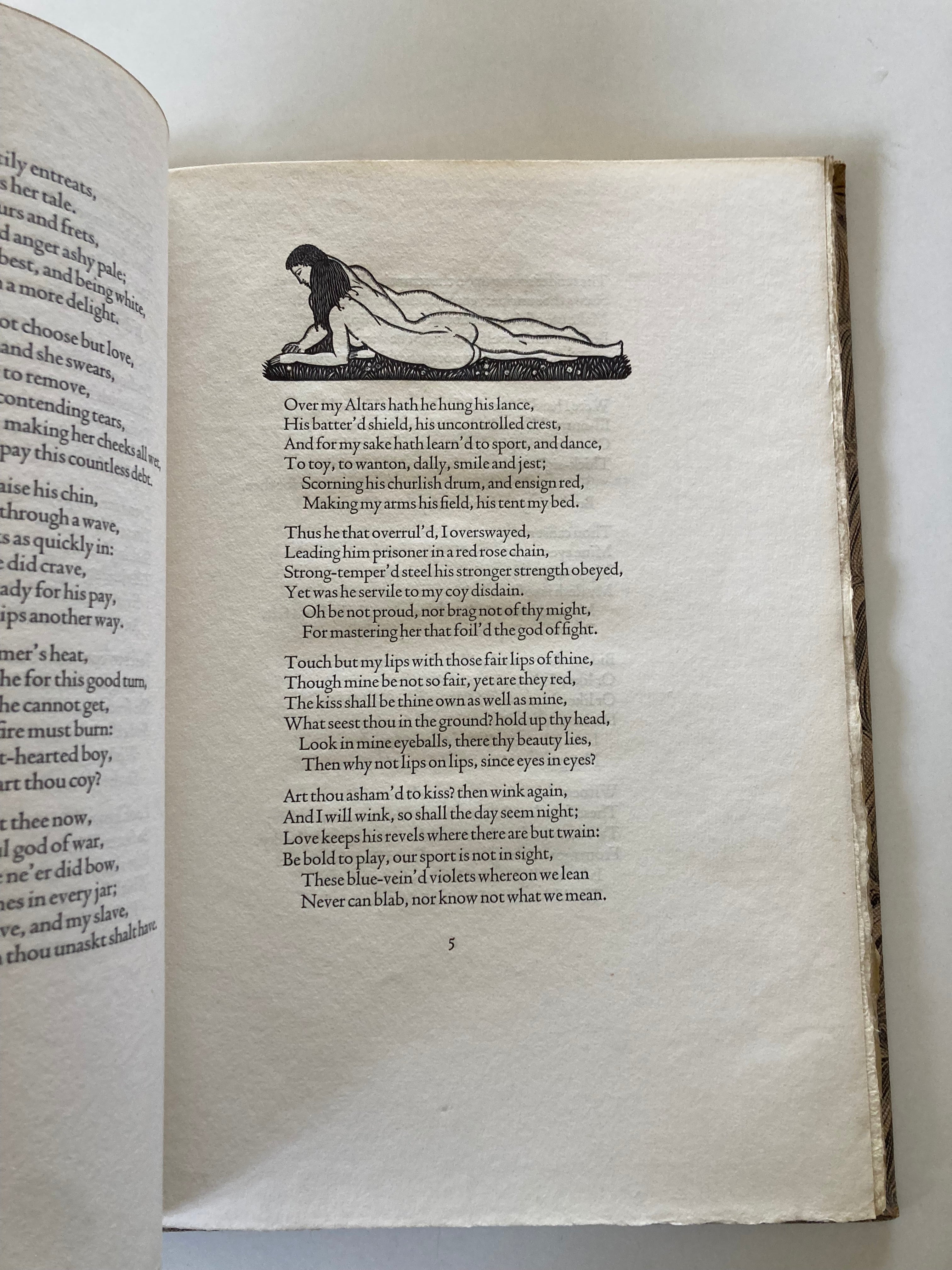 Venus and Adonis by William Shakespeare Limited Edition Book Wood Engravings by Horace Walter Bray in 1931 Raven Press