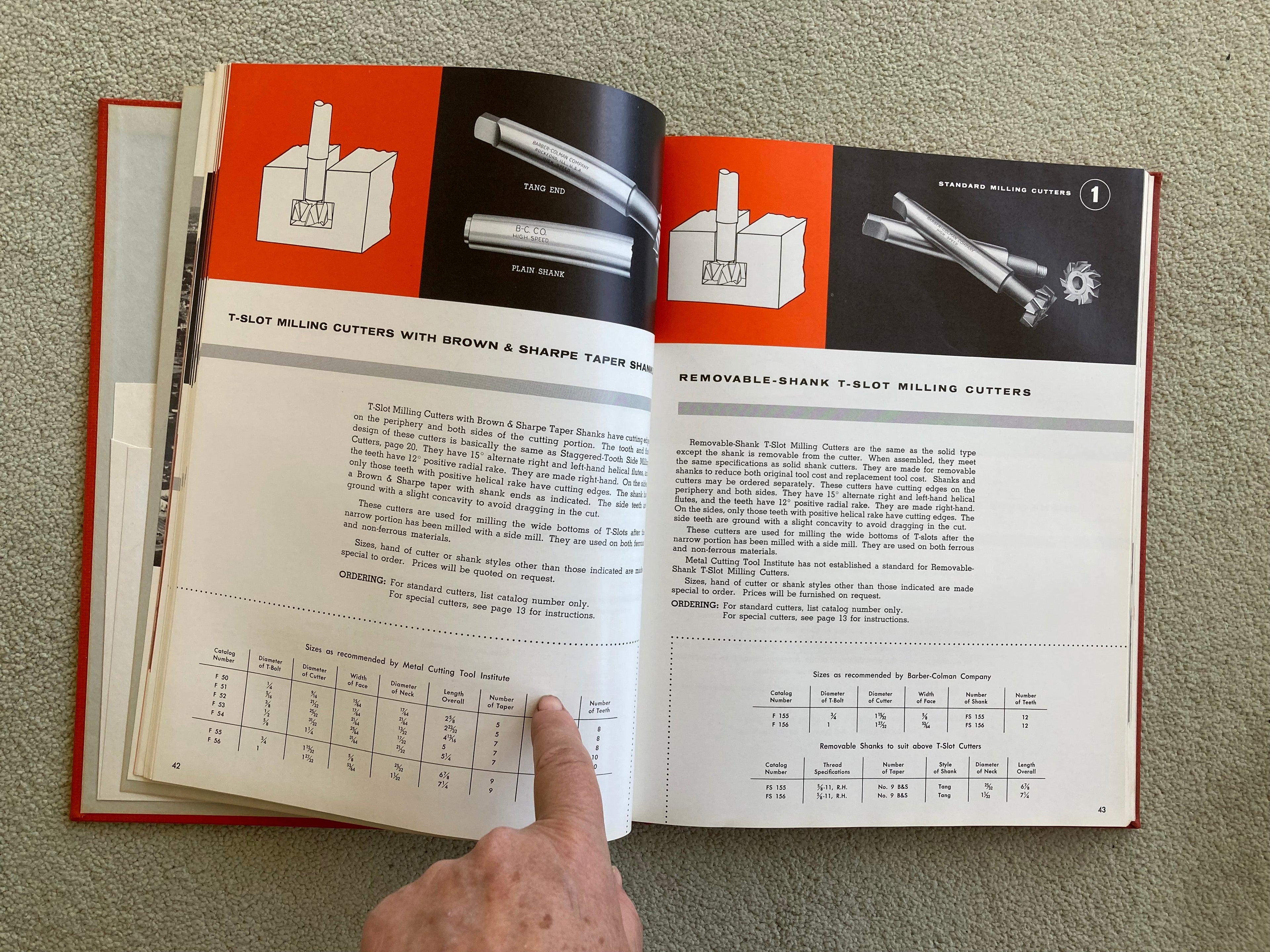 Barber Colman Milling Cutter Handbook First Edition 1959 Illustrated Book