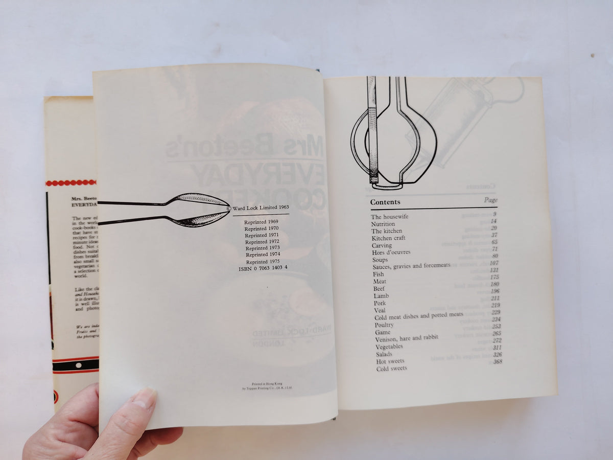 Mrs Beeton's Everyday Cookery Ward Lock Limited 1975 Hardback Book with Dustjacket in Very Good Condition