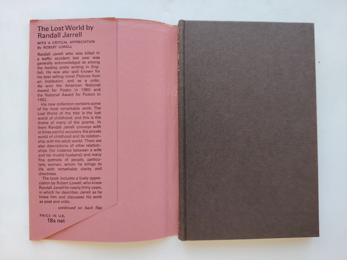 The Lost World With an Appreciation of Randall Jarrell by Robert Lowell First Edition Published in 1966