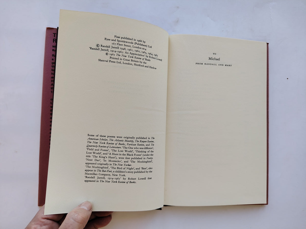 The Lost World With an Appreciation of Randall Jarrell by Robert Lowell First Edition Published in 1966