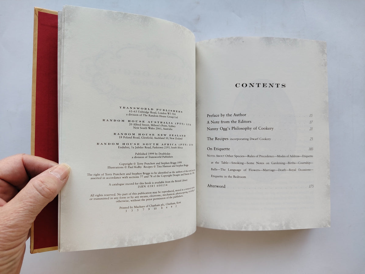 Nanny Ogg's Cookbook from Terry Pratchett's Discworld First Edition/First Impression Hardback 1999
