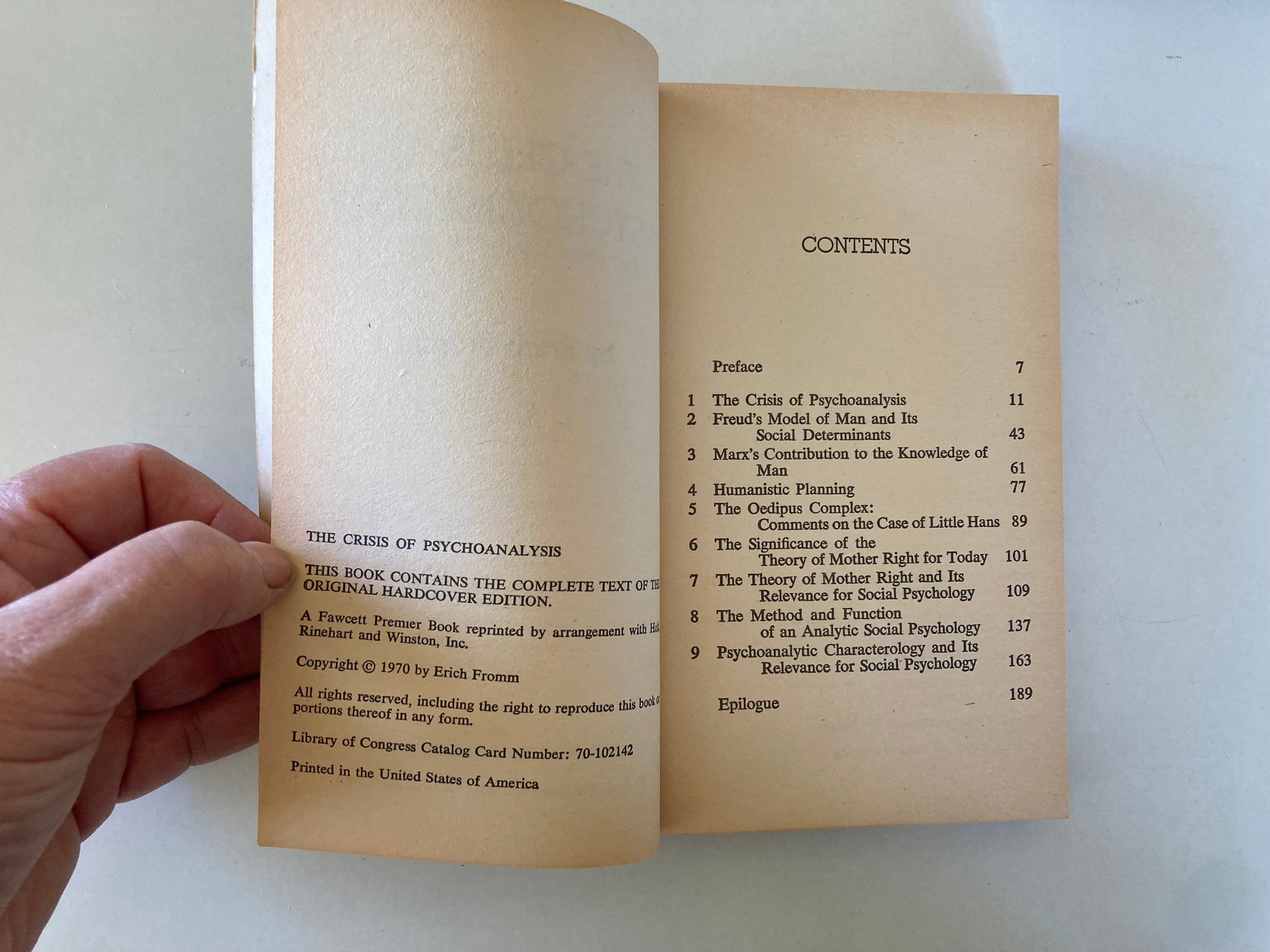 The Crisis of Psychoanalysis by Erich Fromm 1970 Essays on Freud, Marx, and Social Psychology