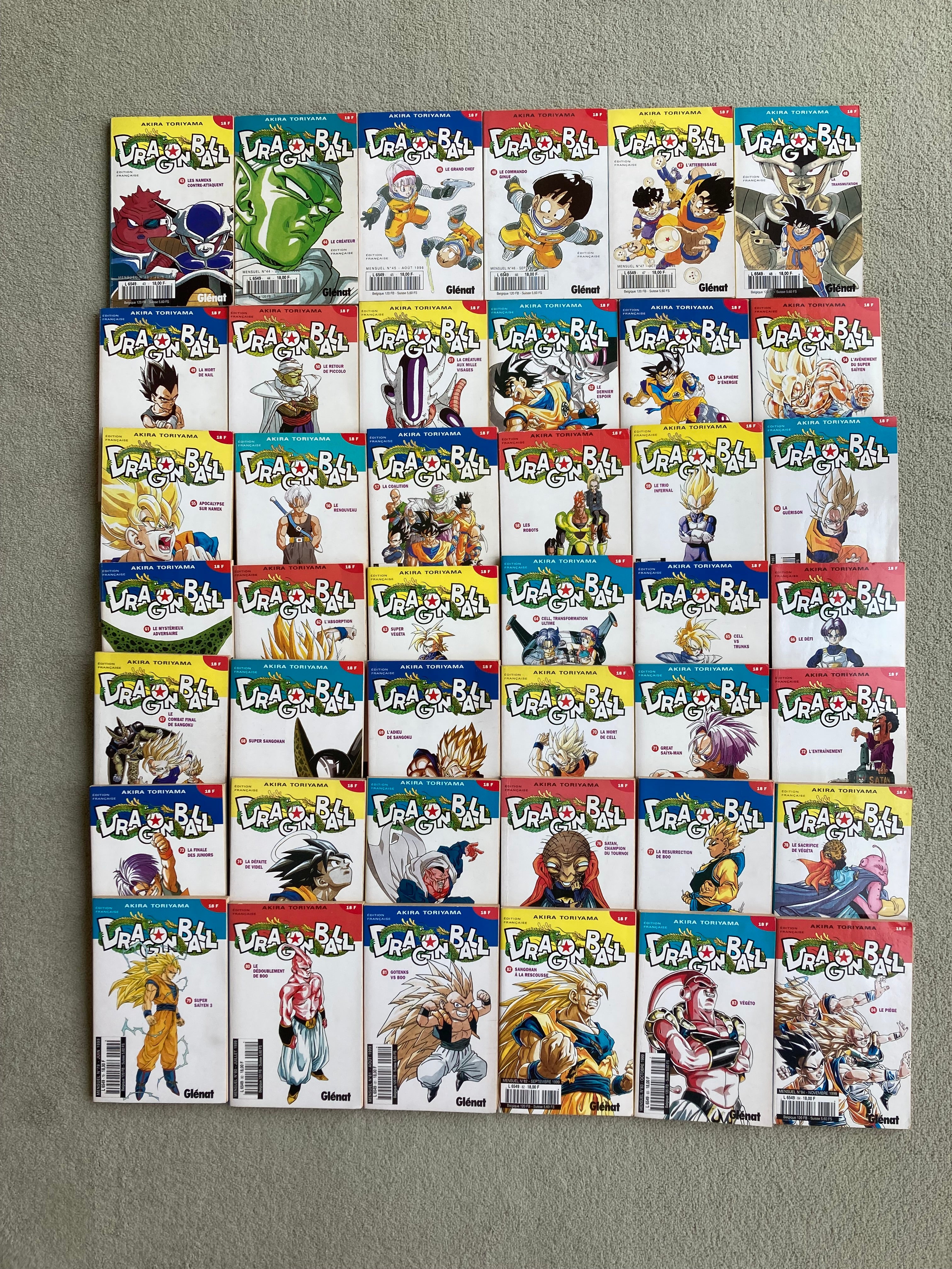 42 Volumes of Akira Toriyama Dragon Ball Graphic Novels in French Francaise  Nos 43-84 Glenat 1996-