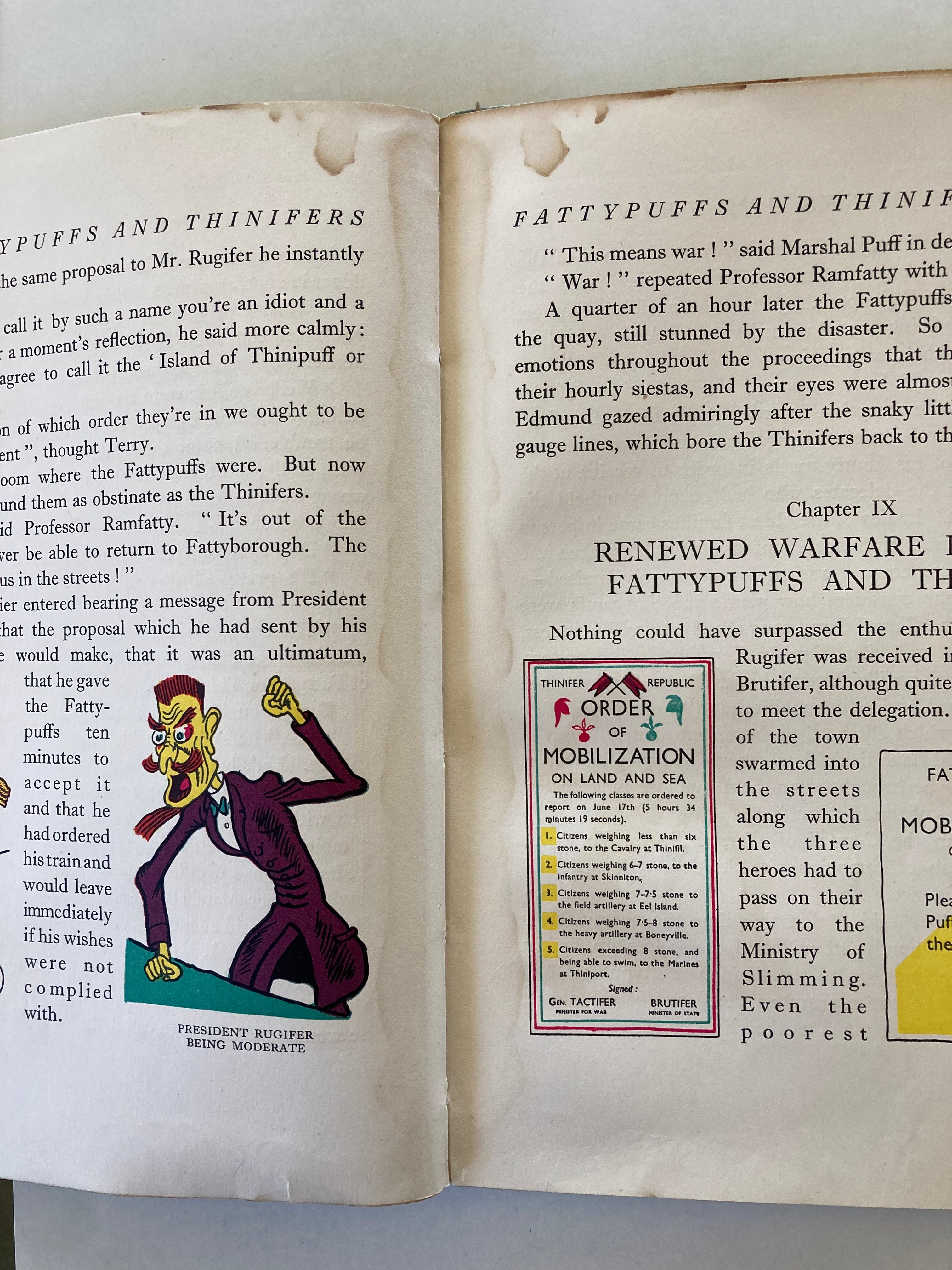 Fattypuffs and Thinifers by Andre Maurois Translated by Norman Denny Illustrated by Jean Bruller First Edition 1941