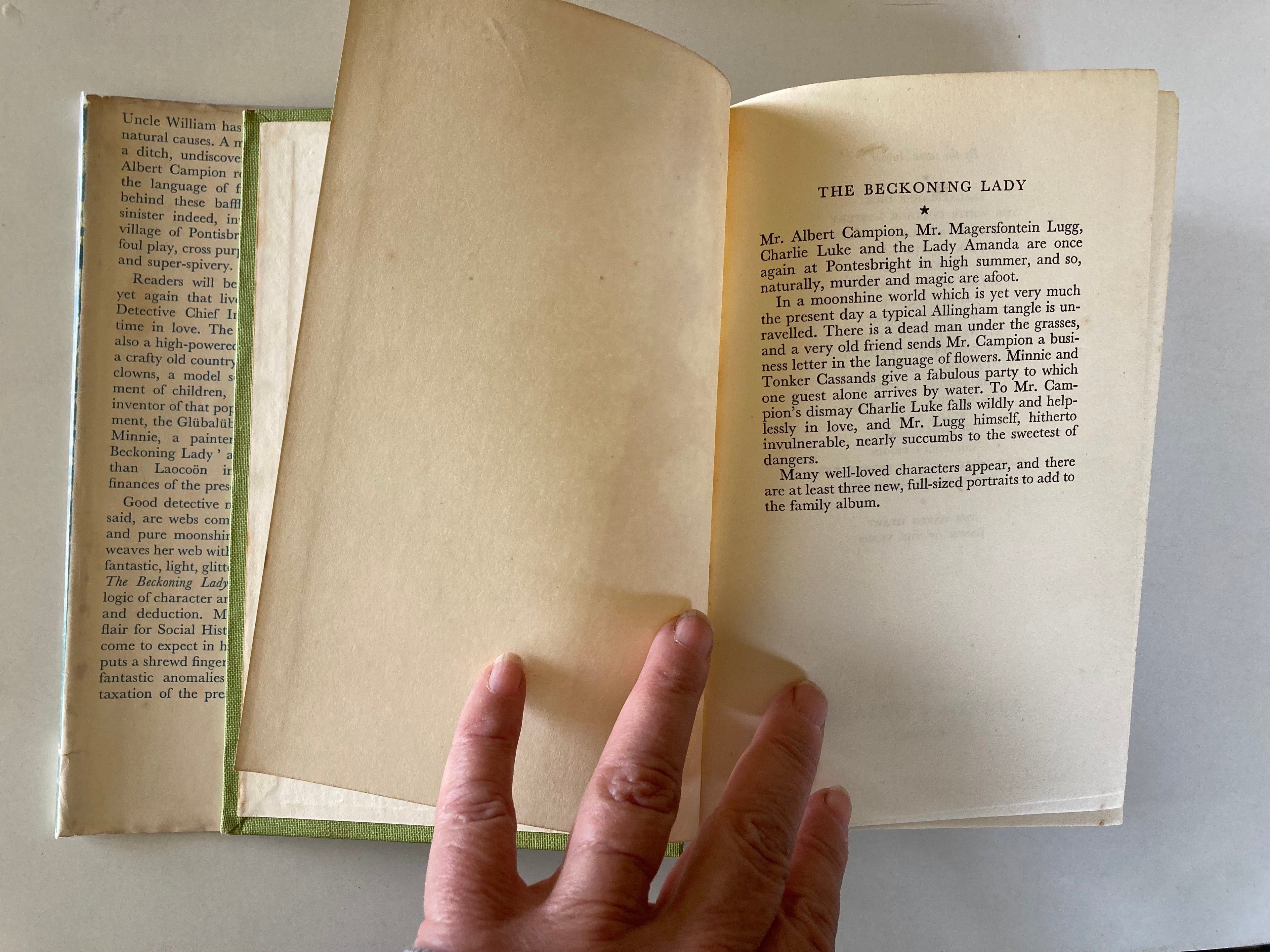 The Beckoning Lady by Margery Allingham First Edition Hardback Book with Dustjacket from 1955