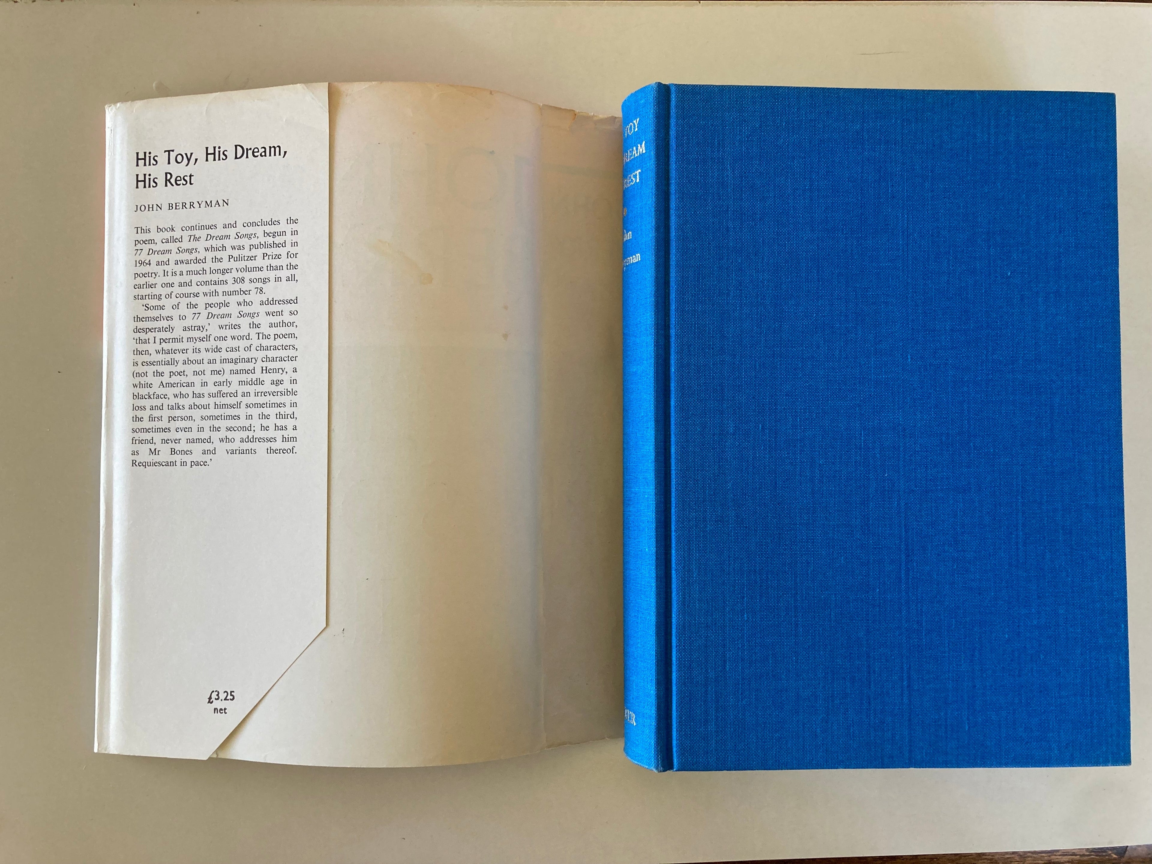John Berryman His Toy His Dream His Rest Hardback Book with Dustjacket First Edition 1969