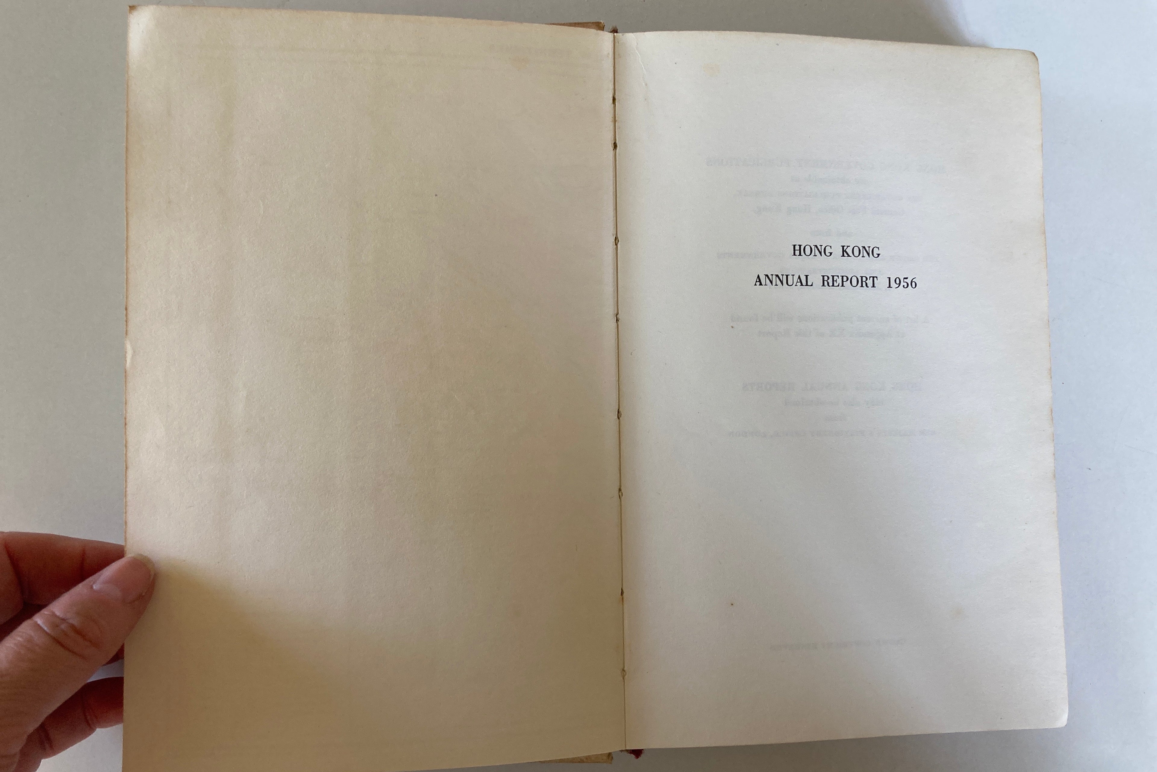 Hong Kong Annual Report 1956 Published in Hong Kong February 1957