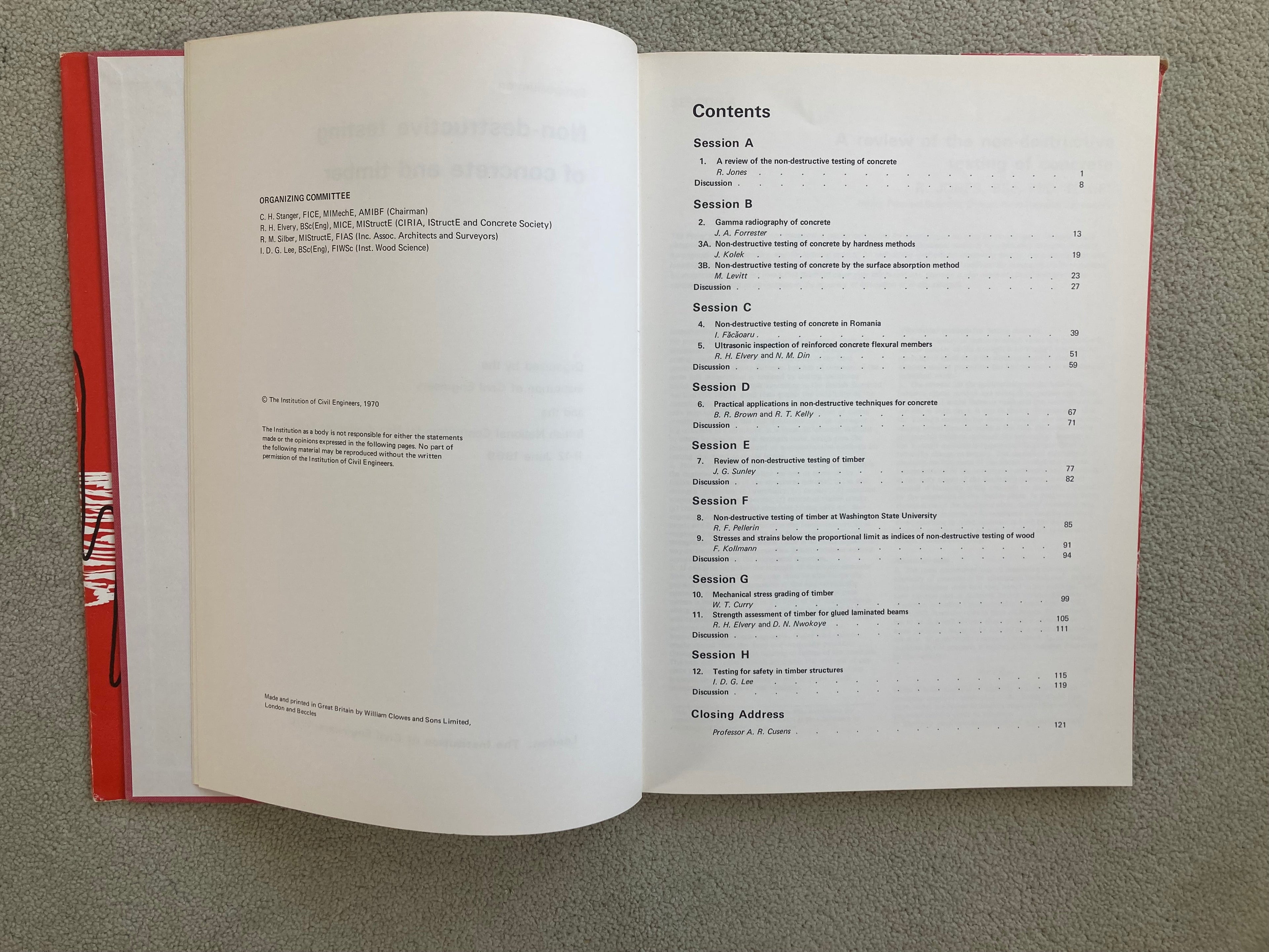 Symposium on Non-Destructive Testing of Concrete and Timber Published by The Institution of Civil Engineers in 1970