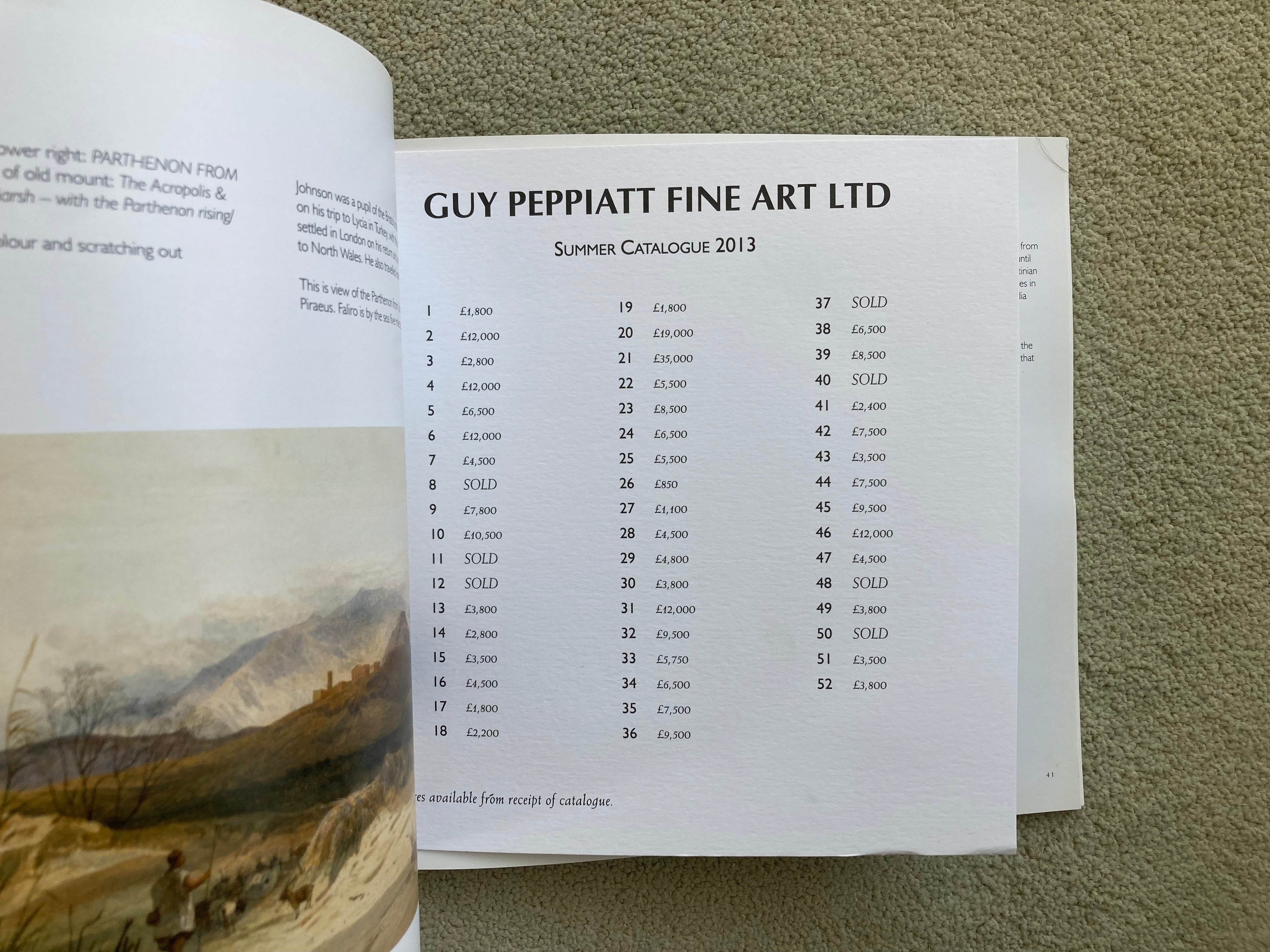 British Drawings and Watercolours 2012 and 2013 Guy Peppiatt Fine Art  Summer Catalogues