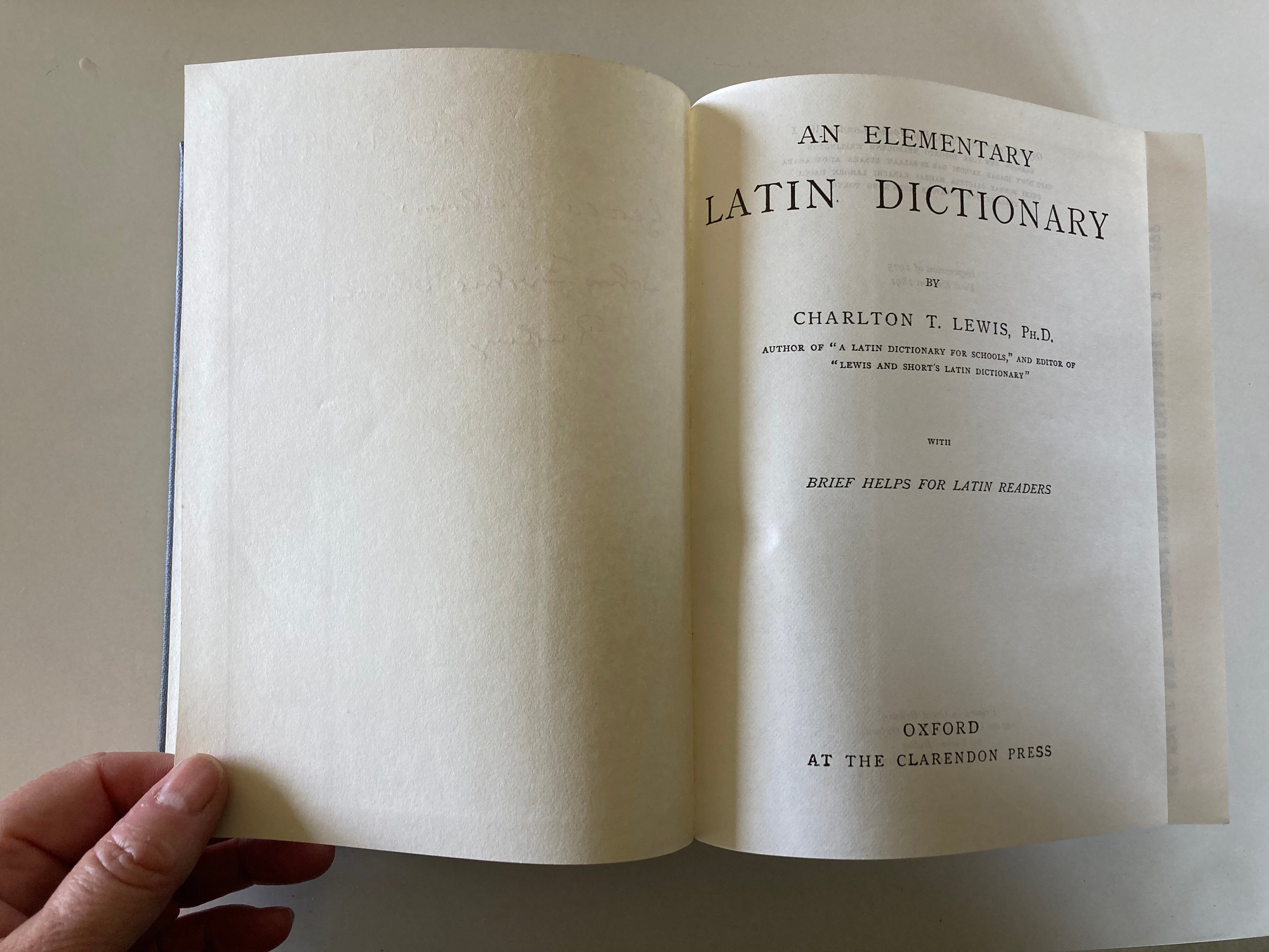 An Elementary Latin Dictionary by Charlton T Lewis Published by Oxford in 1975