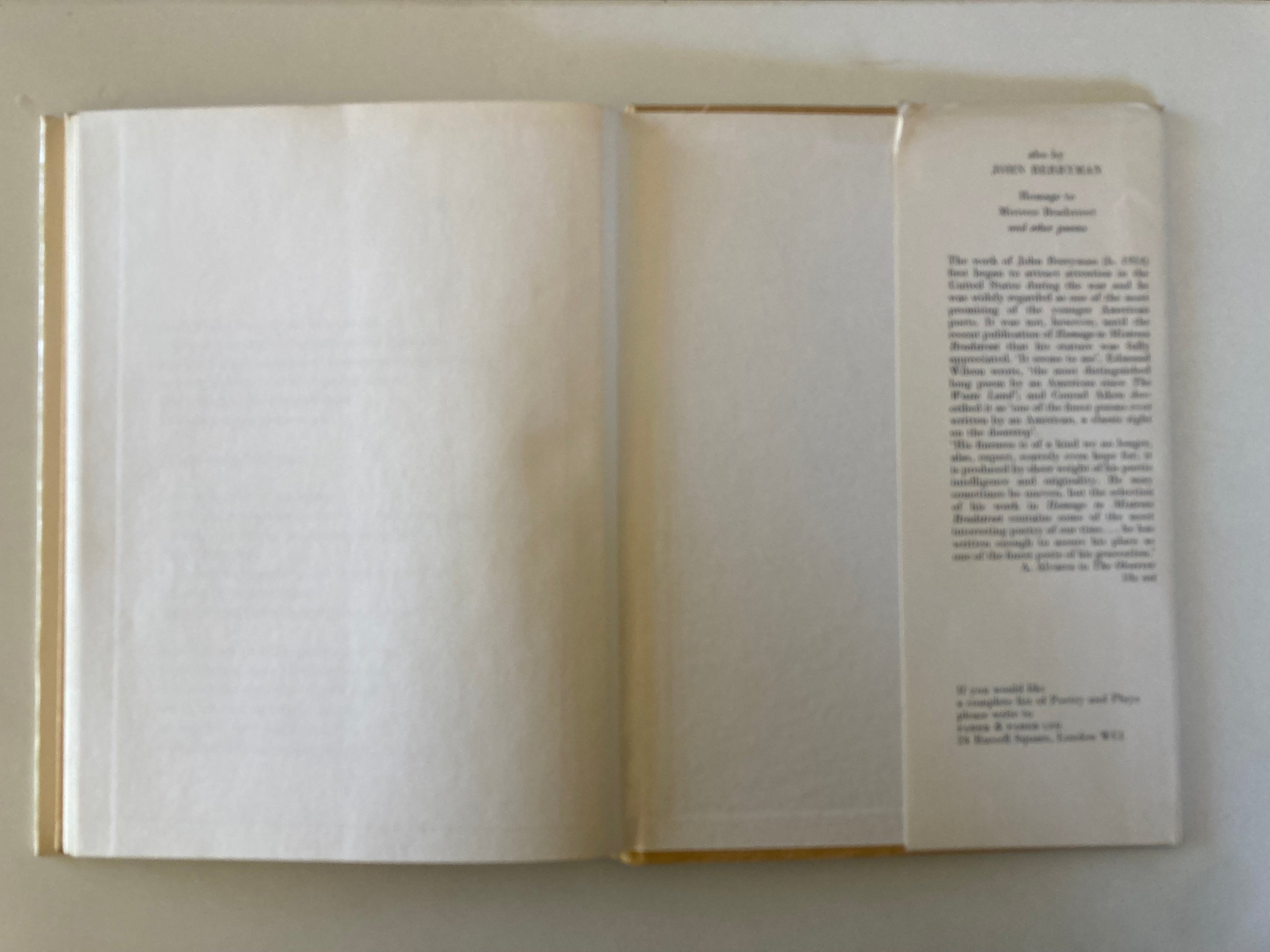 77 Dream Songs by John Berryman First Edition Book with Dustjacket from 1964 with Newspaper Cuttings