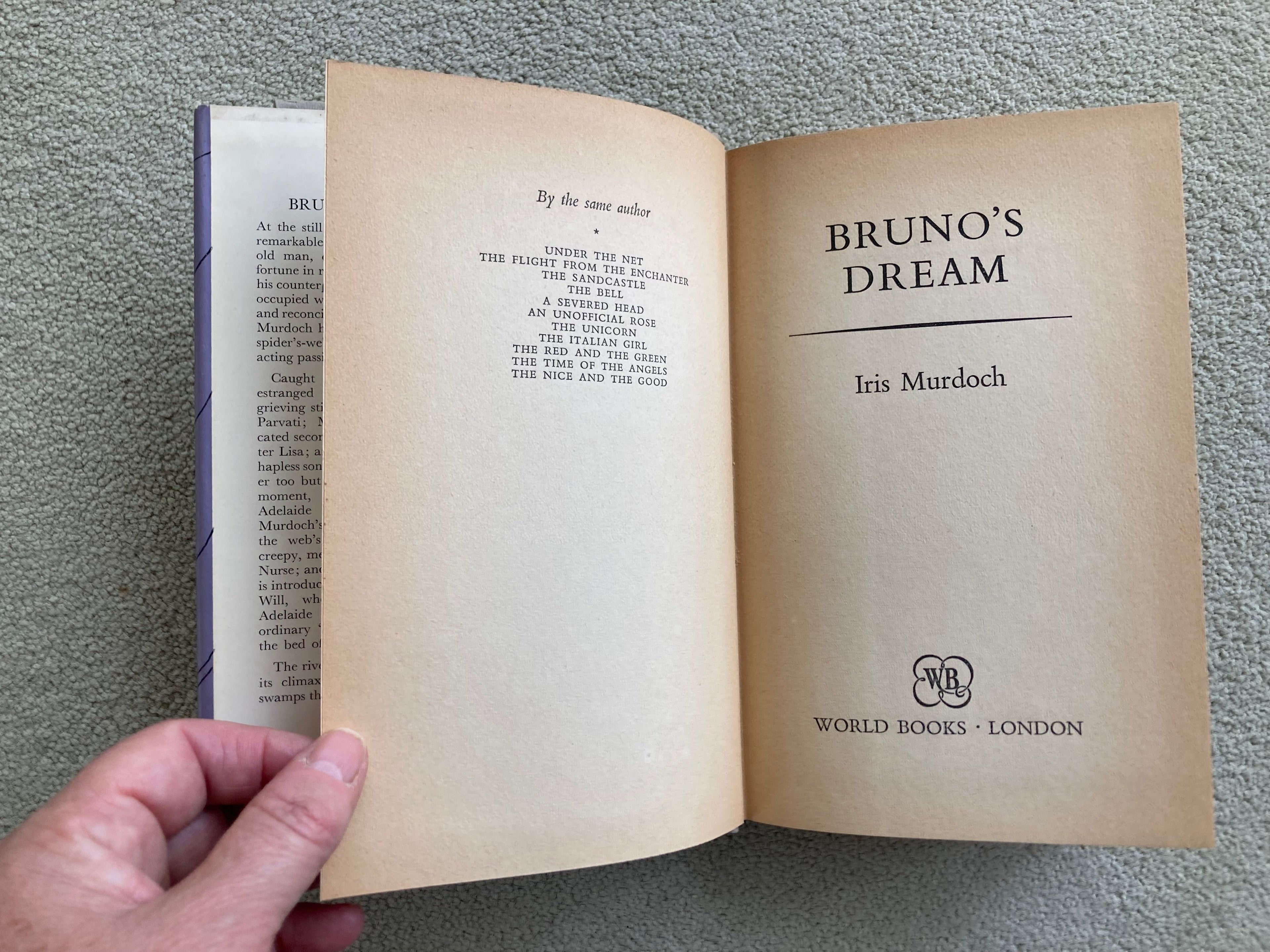 Three Iris Murdoch Hardback Books An Accidental Man, Bruno's Dream, The Nice and the Good 1960/70s