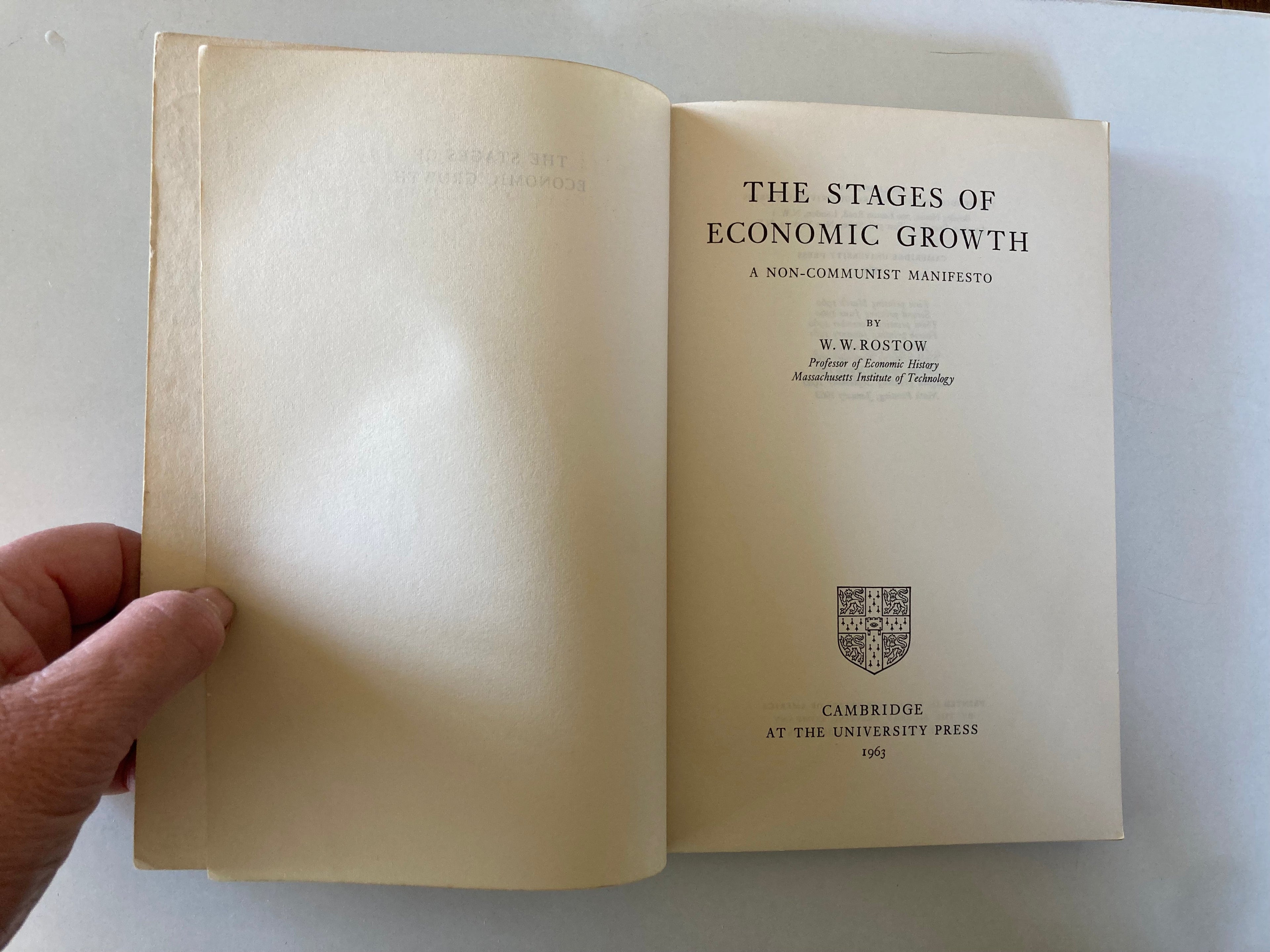 The Stages of Economic Growth a Non-Communist Manifesto W W Rostow Paperback Book from 1963
