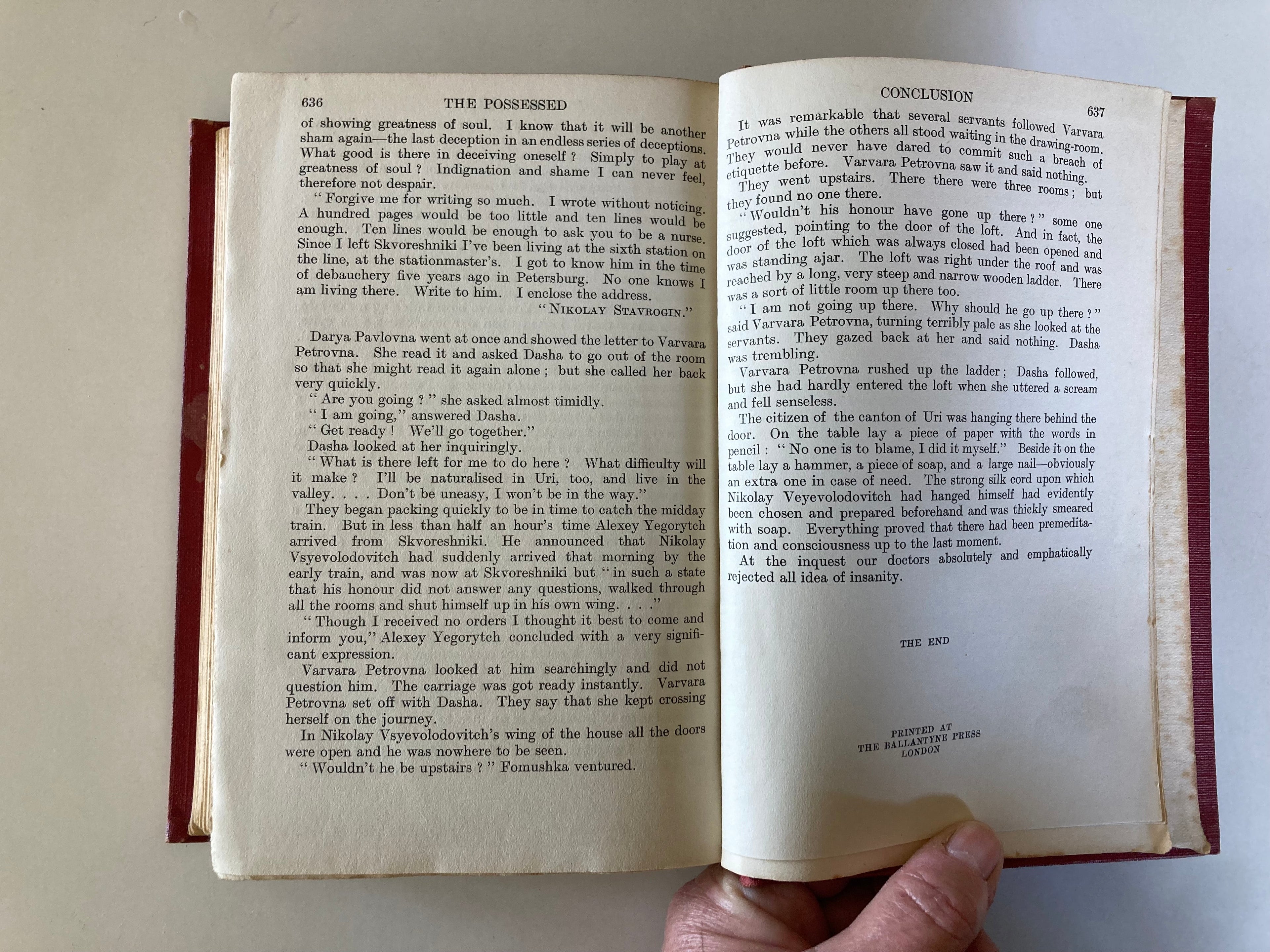 The Possessed by Fyodor Dostoevsky Translated by Constance Garnett 1913 First Edition Cloth Hardback Book