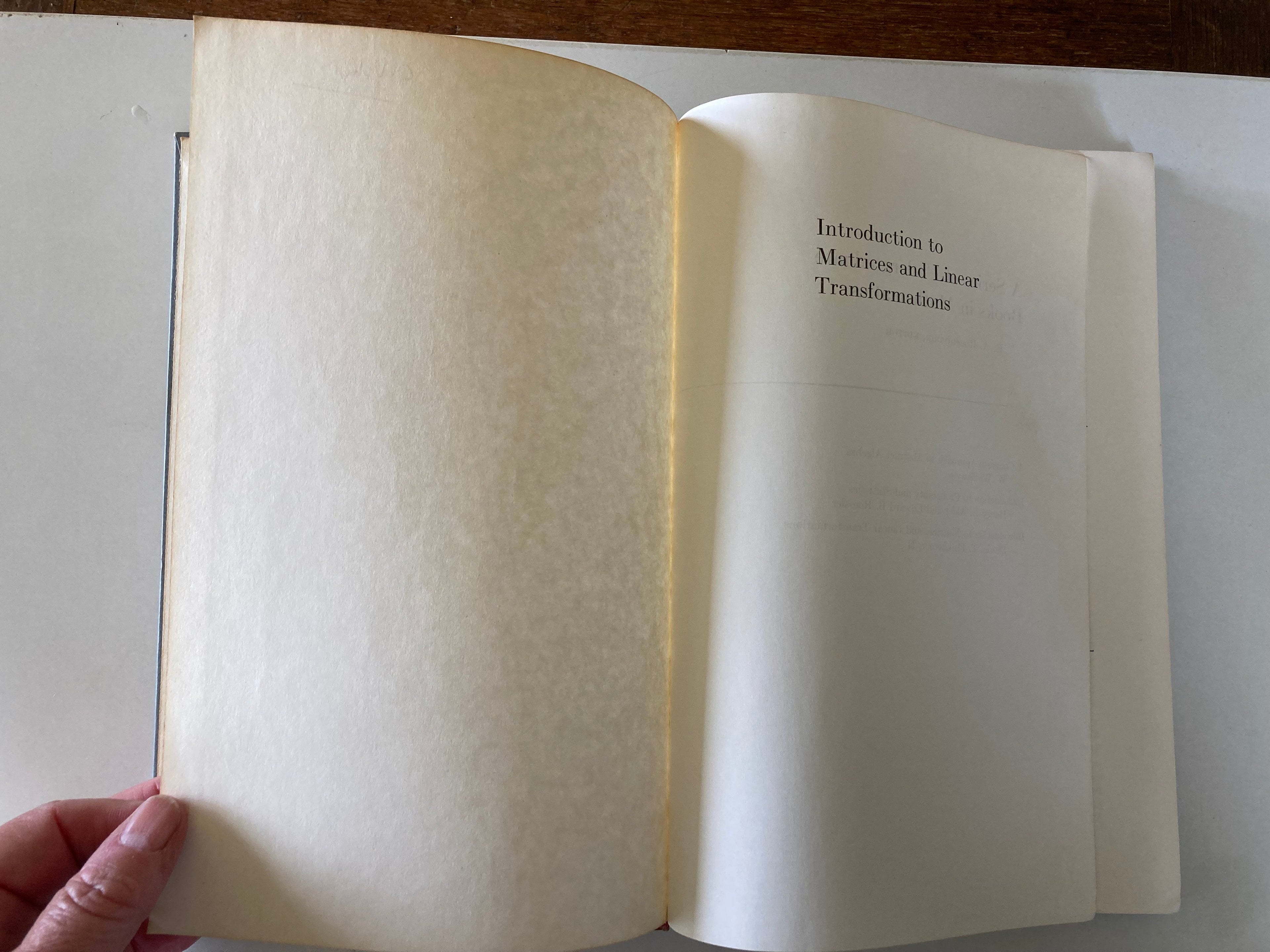 Introduction to Matrices and Linear Transformations by Daniel T Finkbeiner II First Edition Hardback Book from 1960