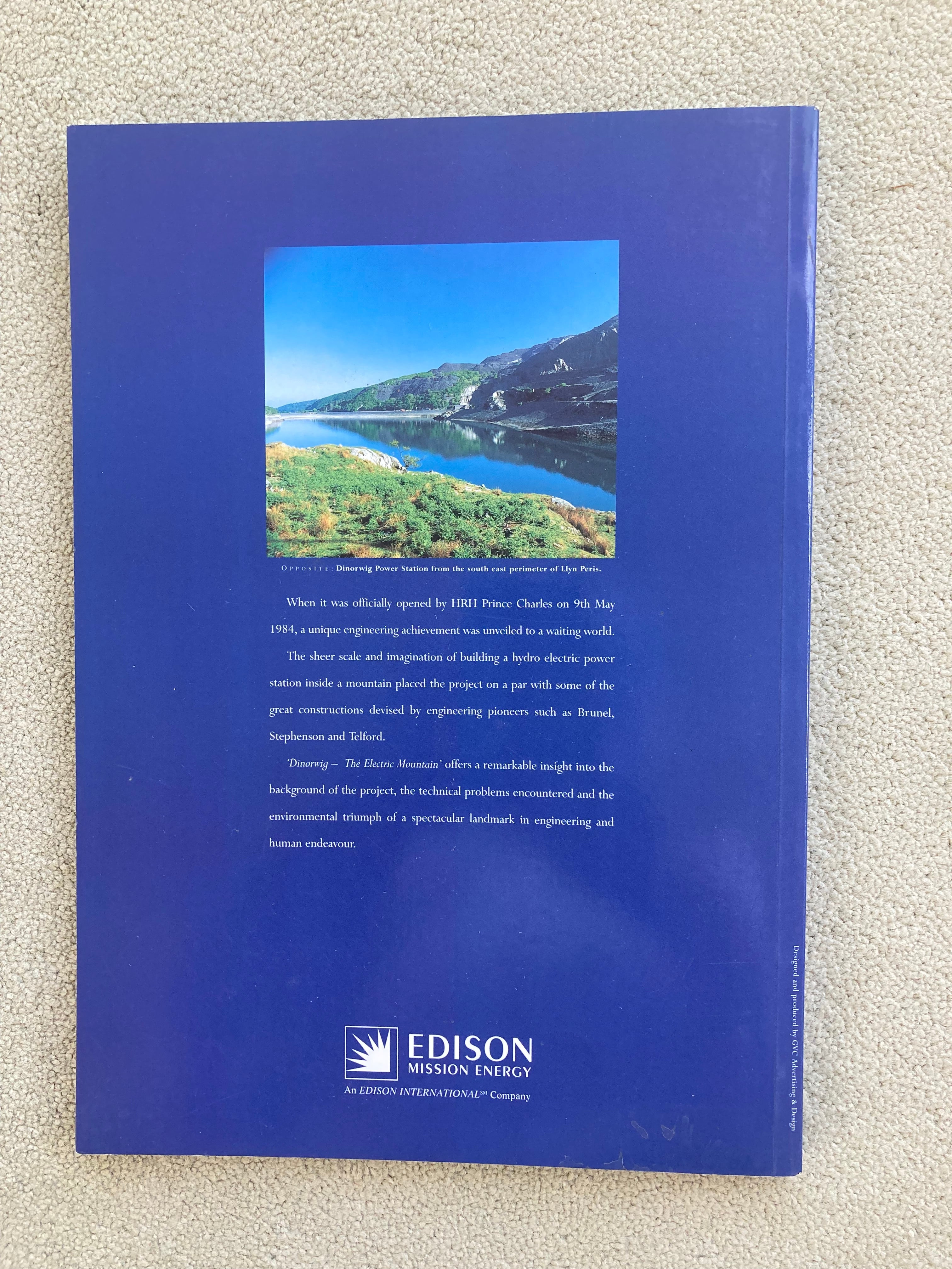 Dinorwig The Electric Mountain Edison Mission Energy 1999 Illustrated Brochure Book