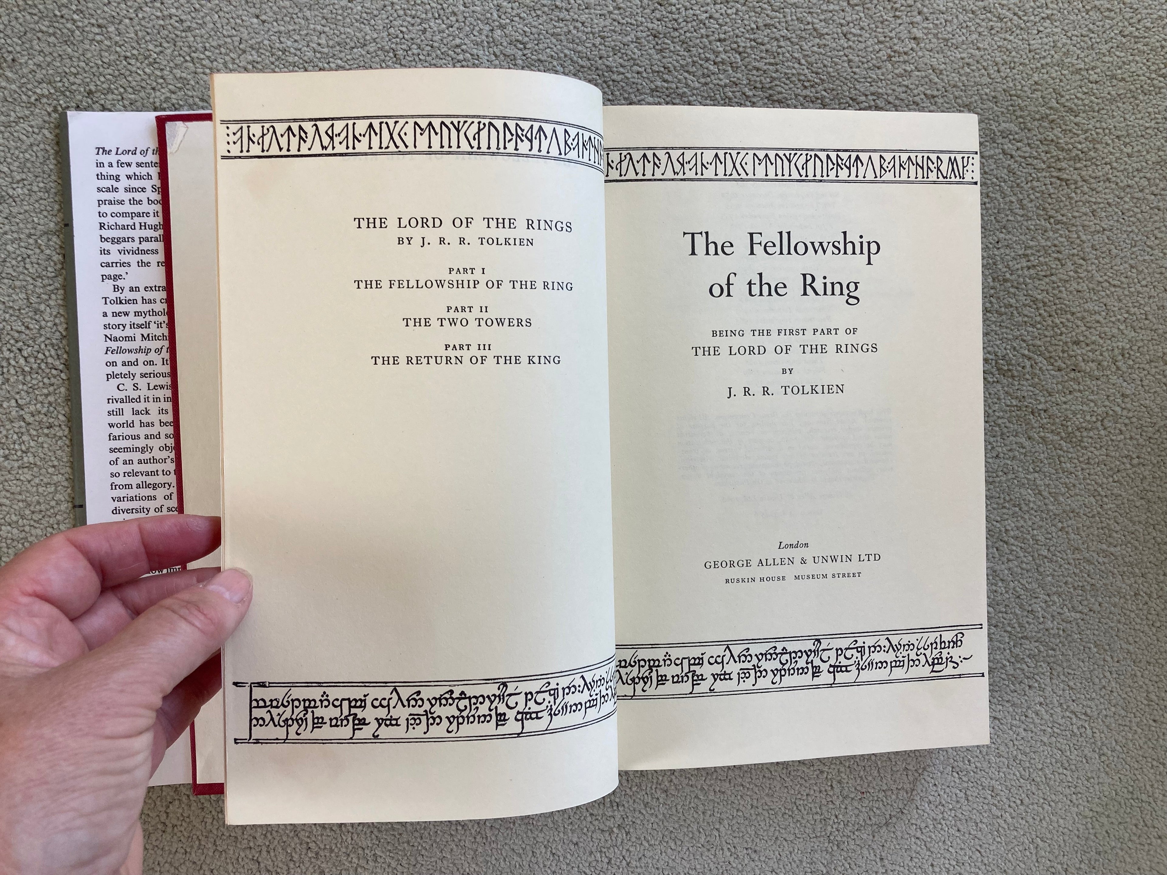 Lord of the Rings Three Book Collection J R R Tolkien George Allen & Unwin Second Edition Fifth/Sixth Impression 1970/1971