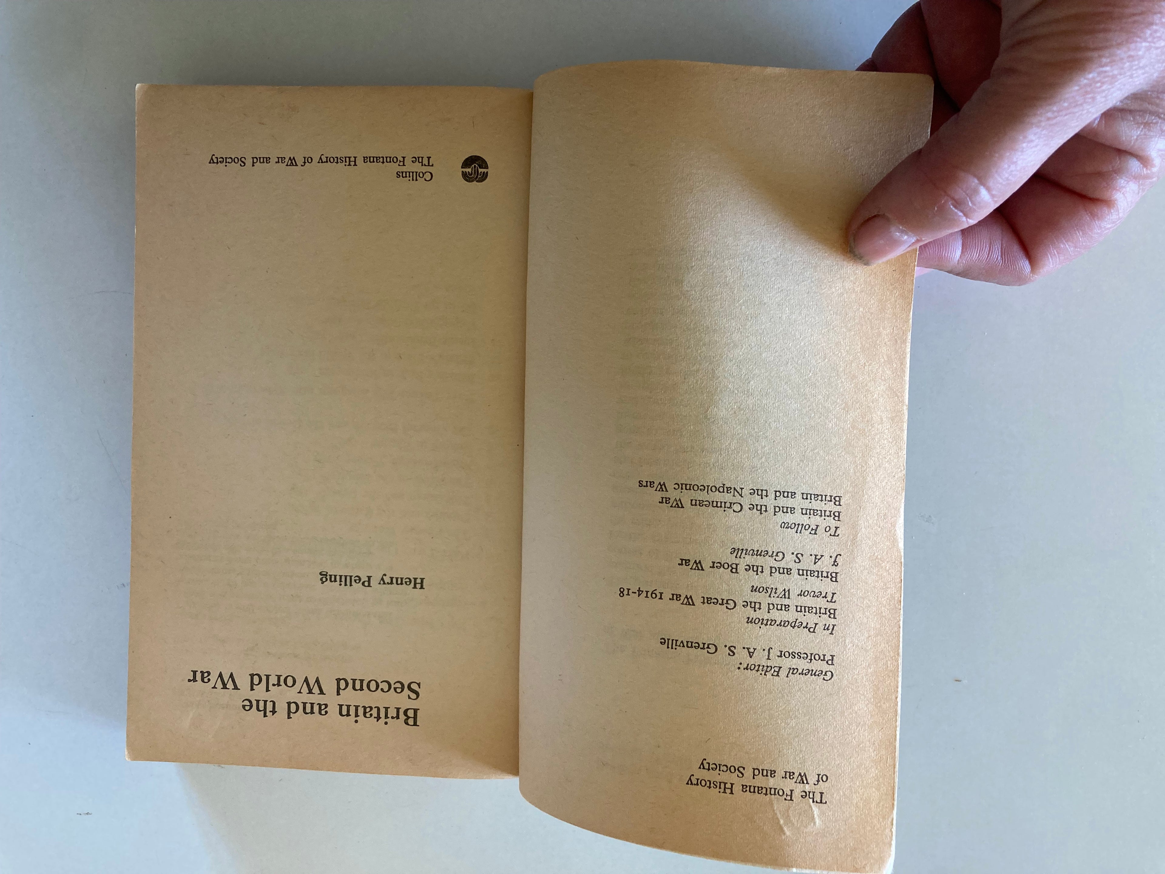 Britain and the Second World War by Henry Pelling Fontan History of War and Society Paperback Book 1972