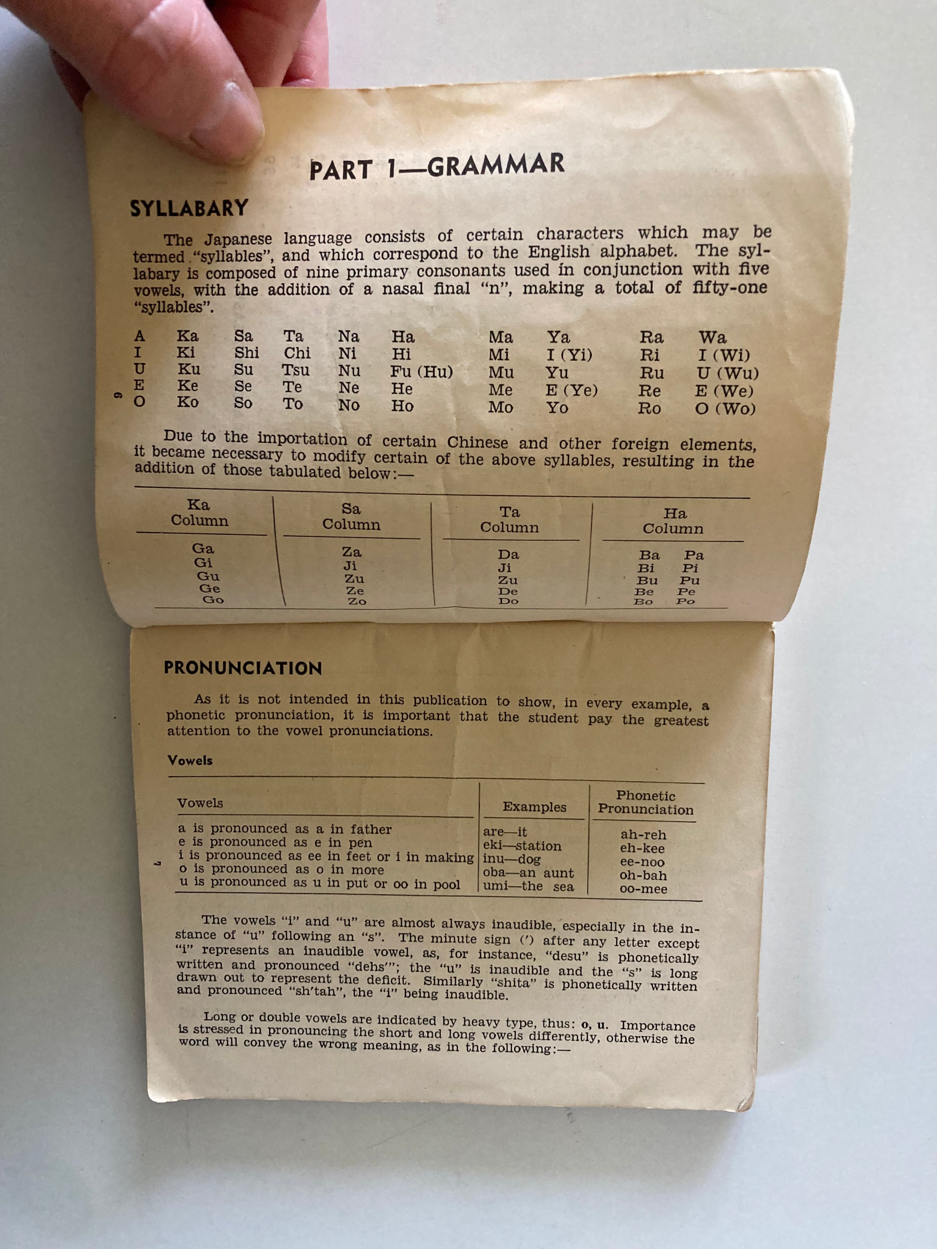 British Commonwealth Forces Japanese An Outline of Grammar Concise Vocabulary and Colloquial Phrases 1940s Booklet