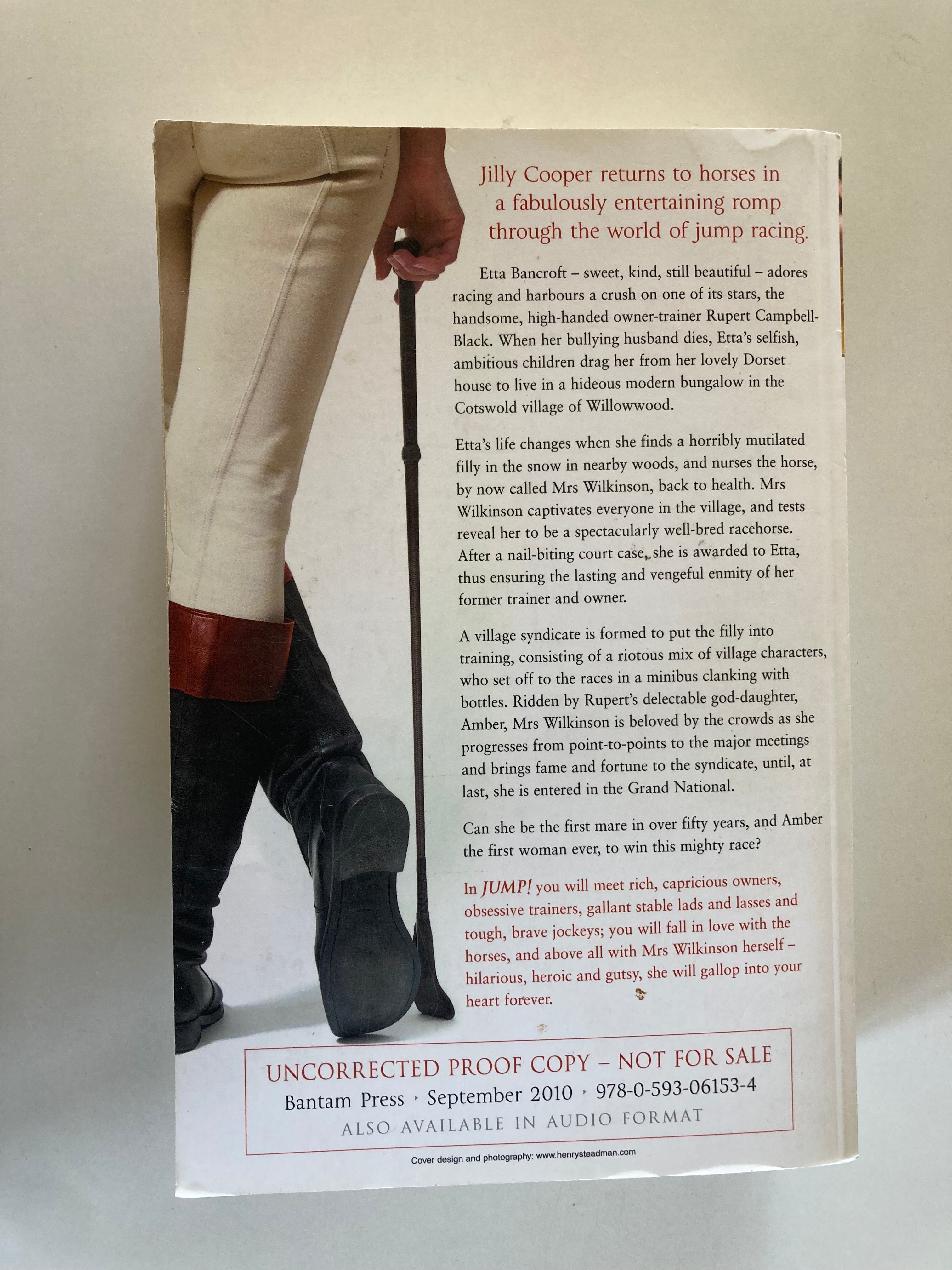 Jump! Jilly Cooper SIGNED Uncorrected Proof Copy 2010 Paperback Author of Rivals RARE