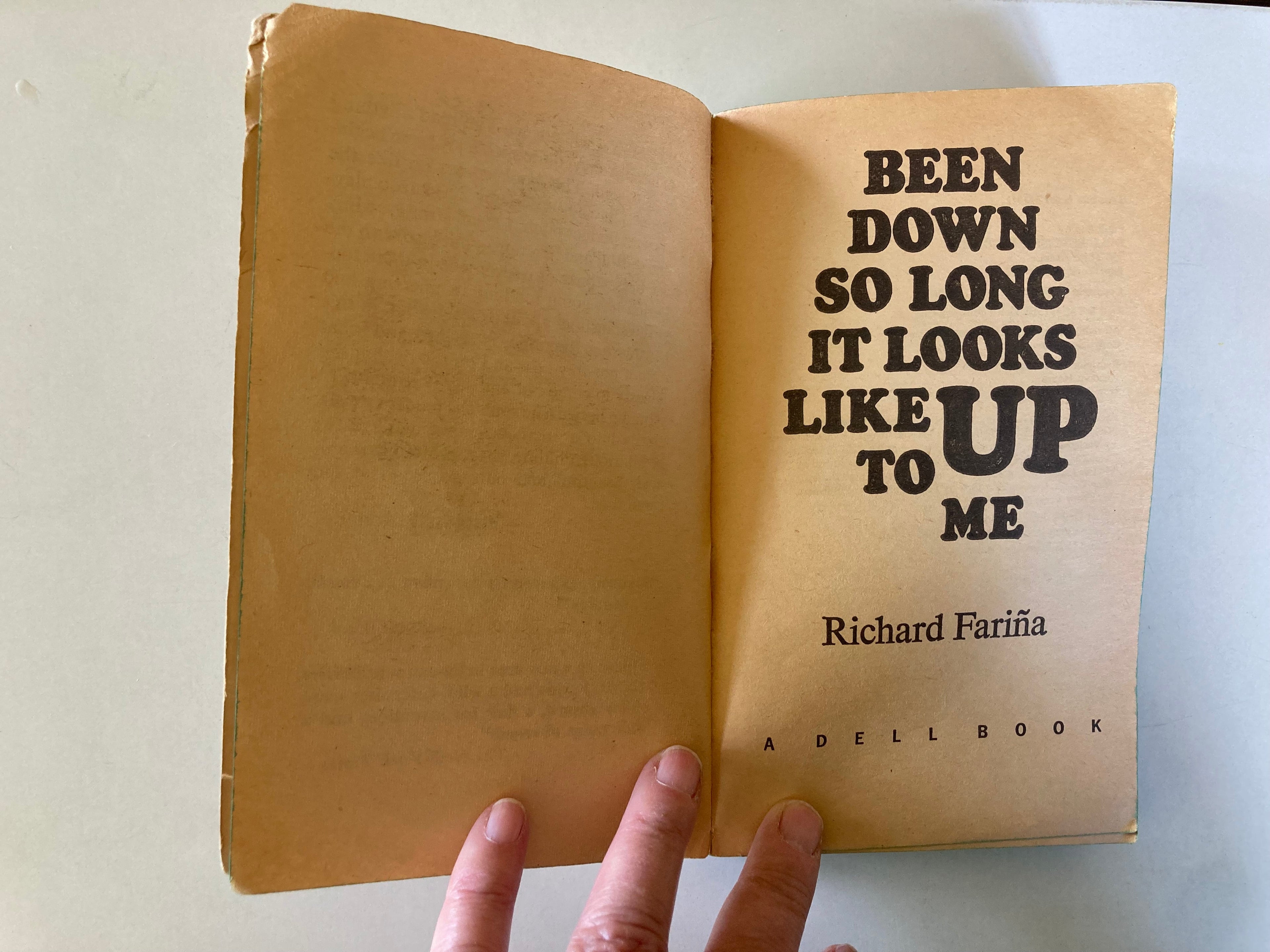 been down so long it looks like up to me by Richard Farina Vintage Paperback Book 1968