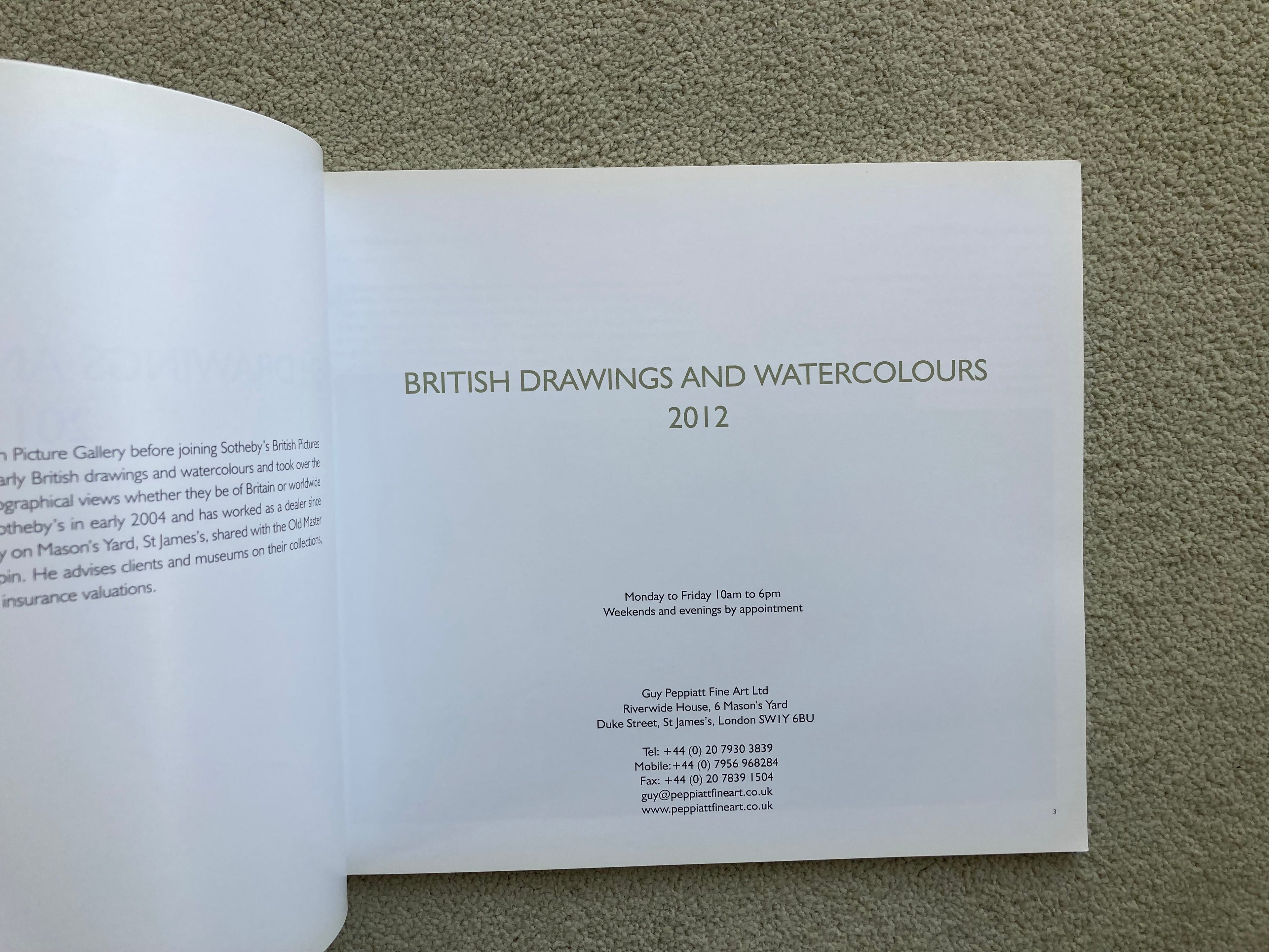 British Drawings and Watercolours 2012 and 2013 Guy Peppiatt Fine Art  Summer Catalogues