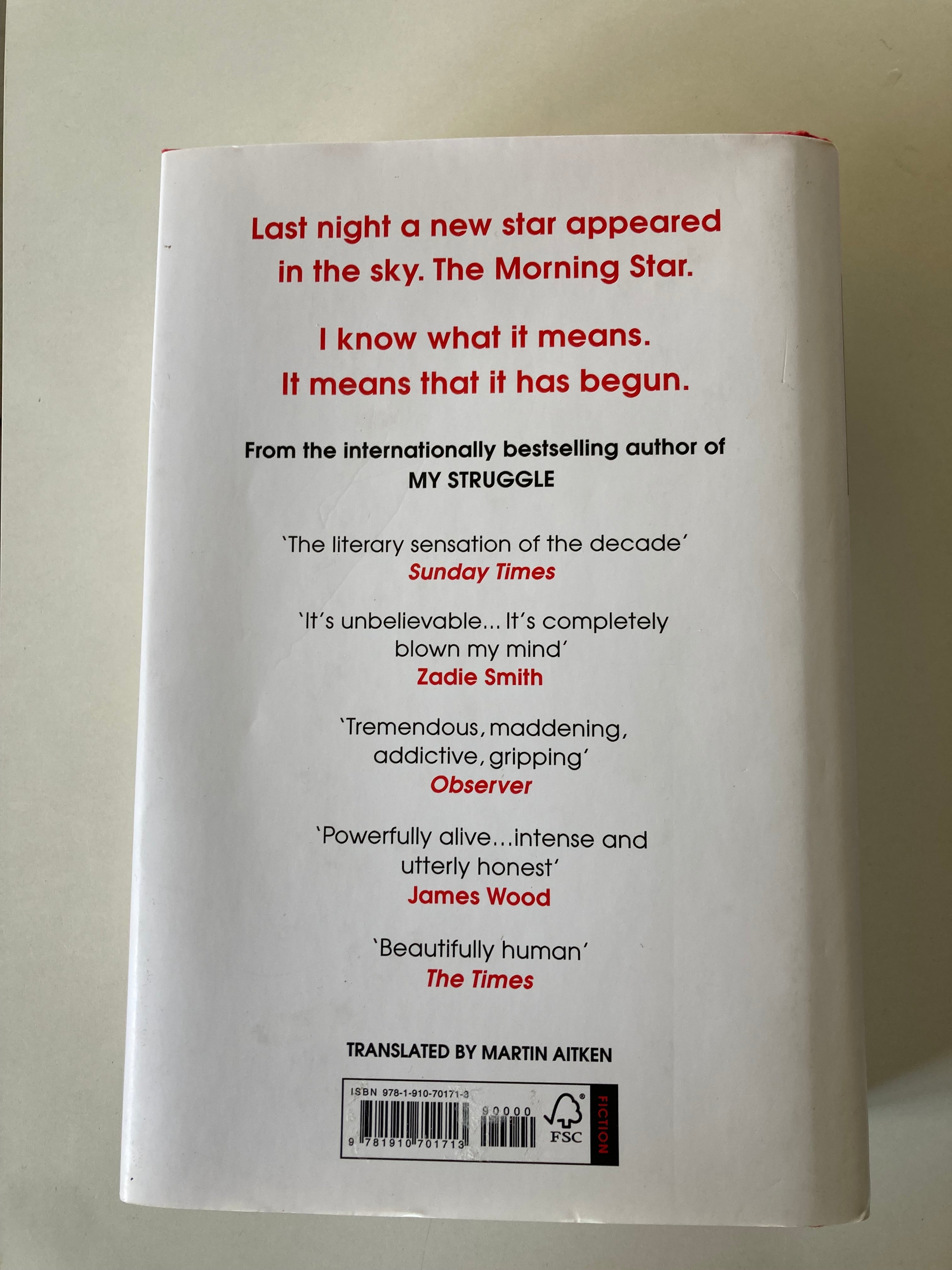 The Morning Star by Karl Ove Knausgård Signed First Edition Hardback Book