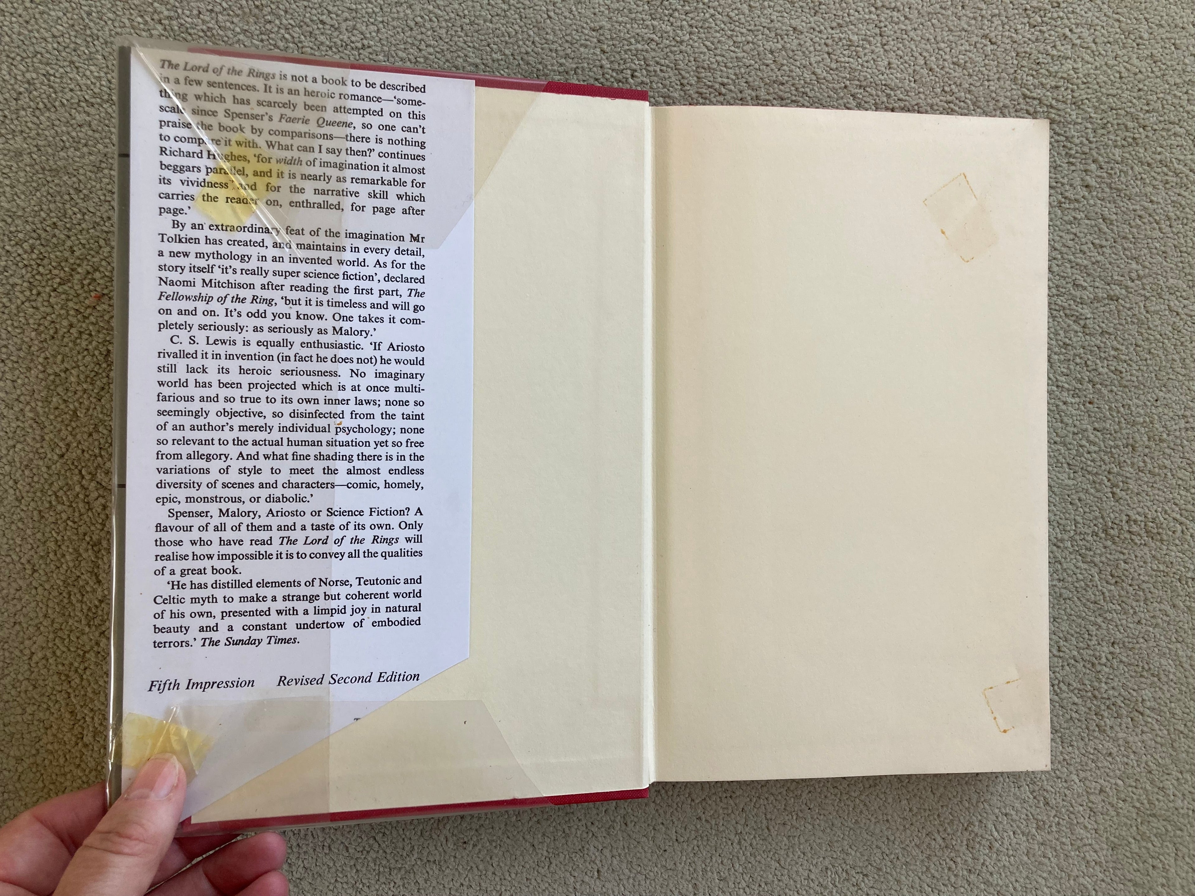 Lord of the Rings Three Book Collection J R R Tolkien George Allen & Unwin Second Edition Fifth/Sixth Impression 1970/1971