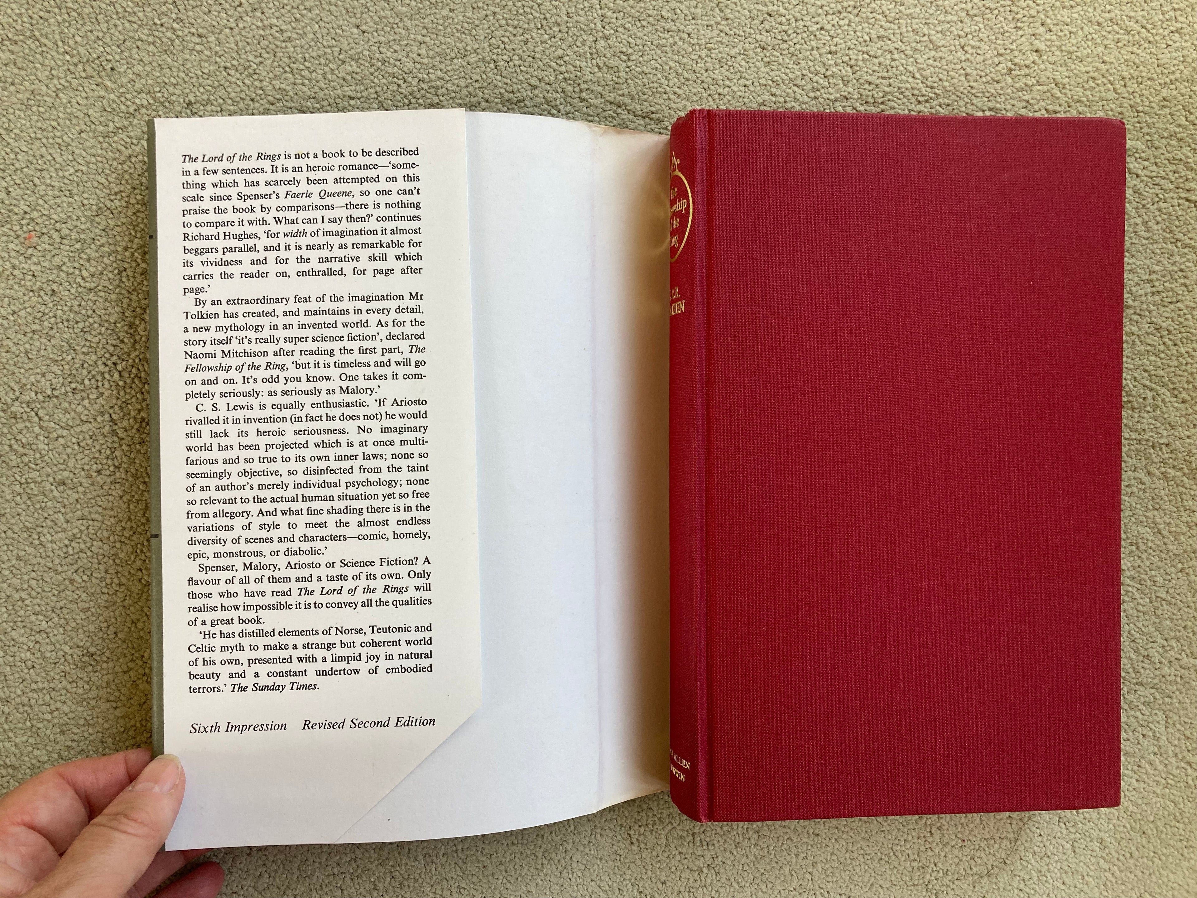 Lord of the Rings Three Book Collection J R R Tolkien George Allen & Unwin Second Edition Fifth/Sixth Impression 1970/1971