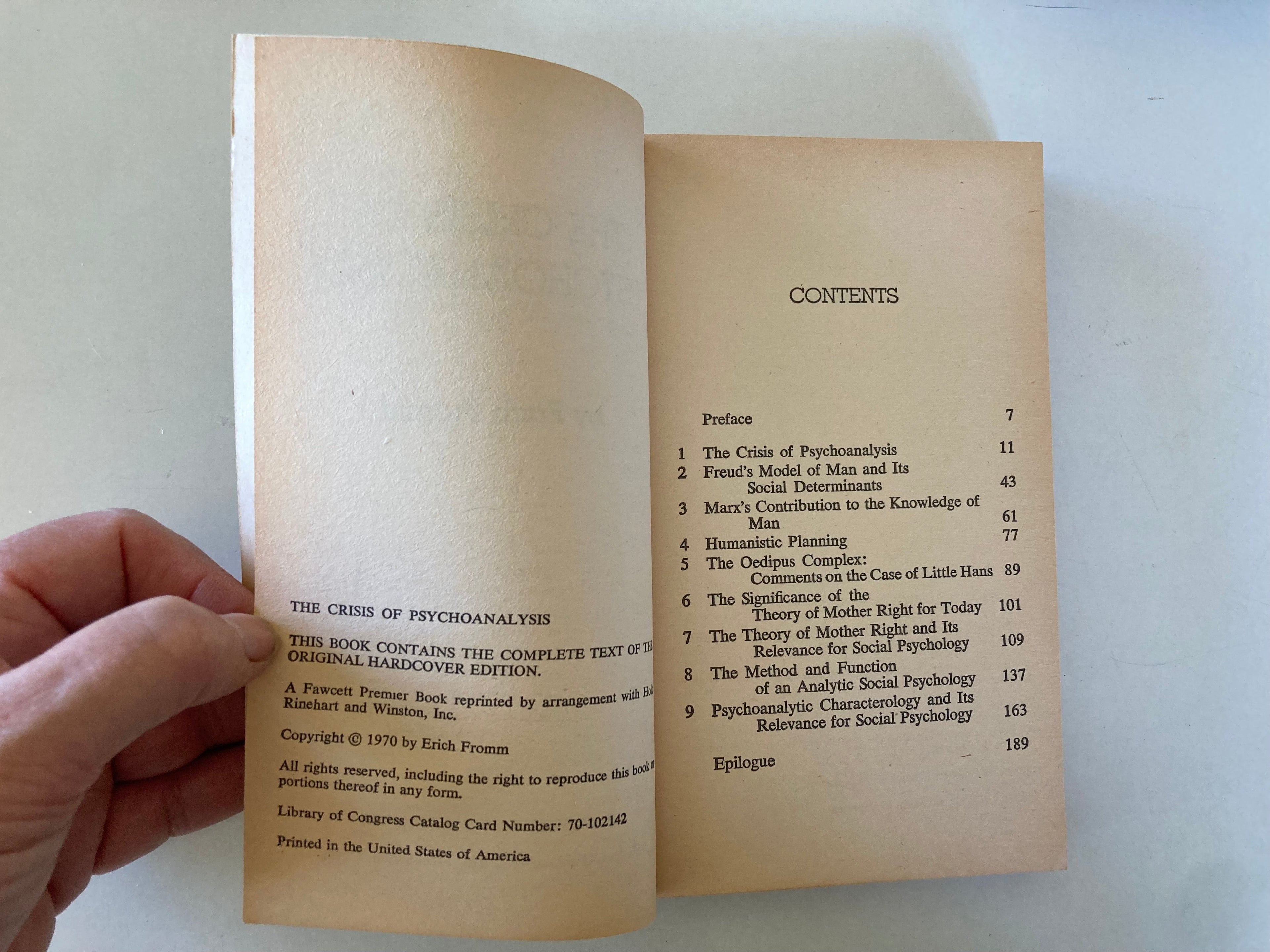 The Crisis of Psychoanalysis by Erich Fromm 1970 Essays on Freud, Marx, and Social Psychology
