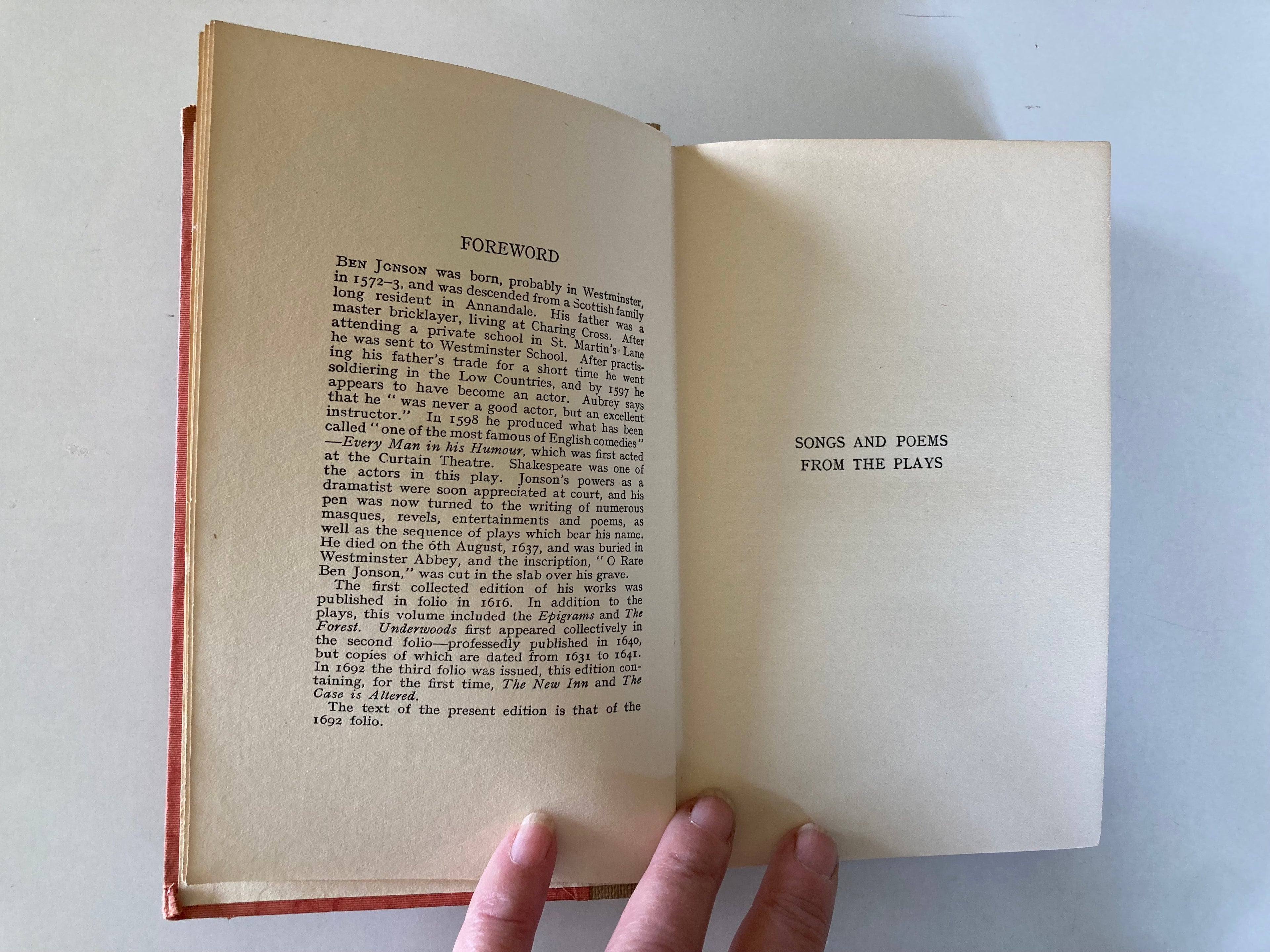 The Songs and Poems of Ben Jonson Philip Allan & Co 1924 Hardback Book