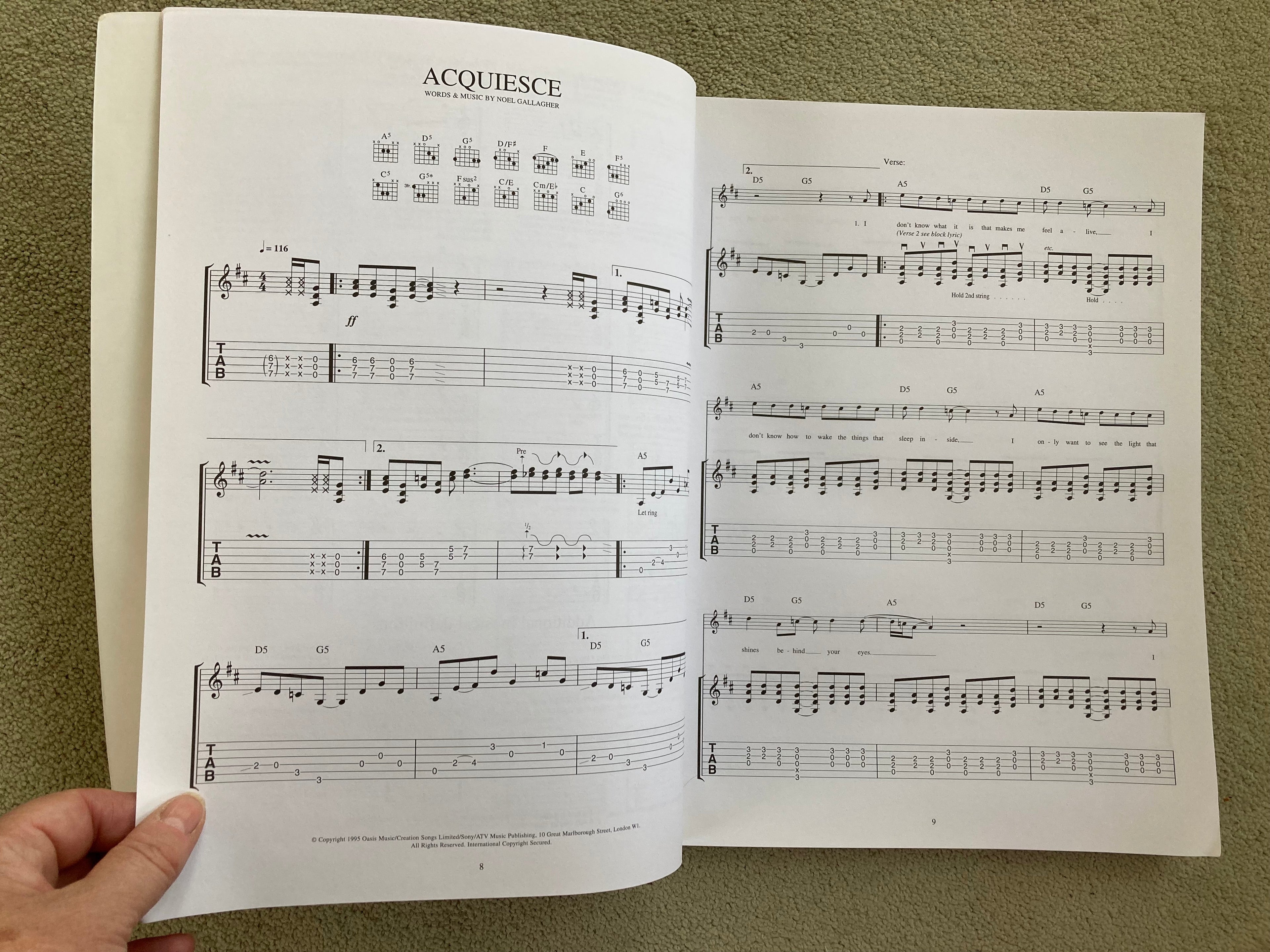 Oasis The Masterplan Guitar Tab Edition Musical Score Sony Music Publishing 1998