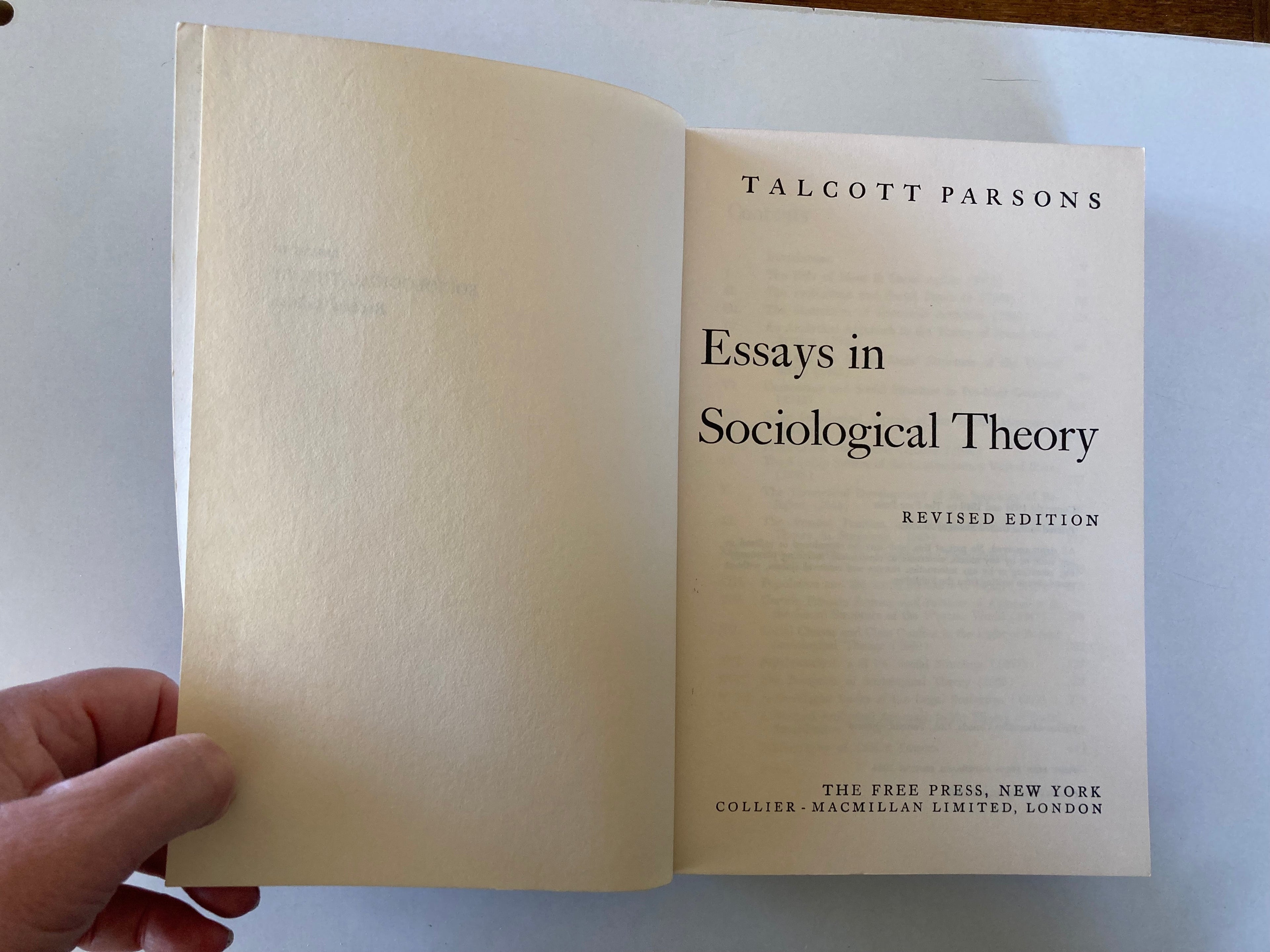 Talcott Parsons Essays in Sociological Theory Free Press Paperback Book from 1967