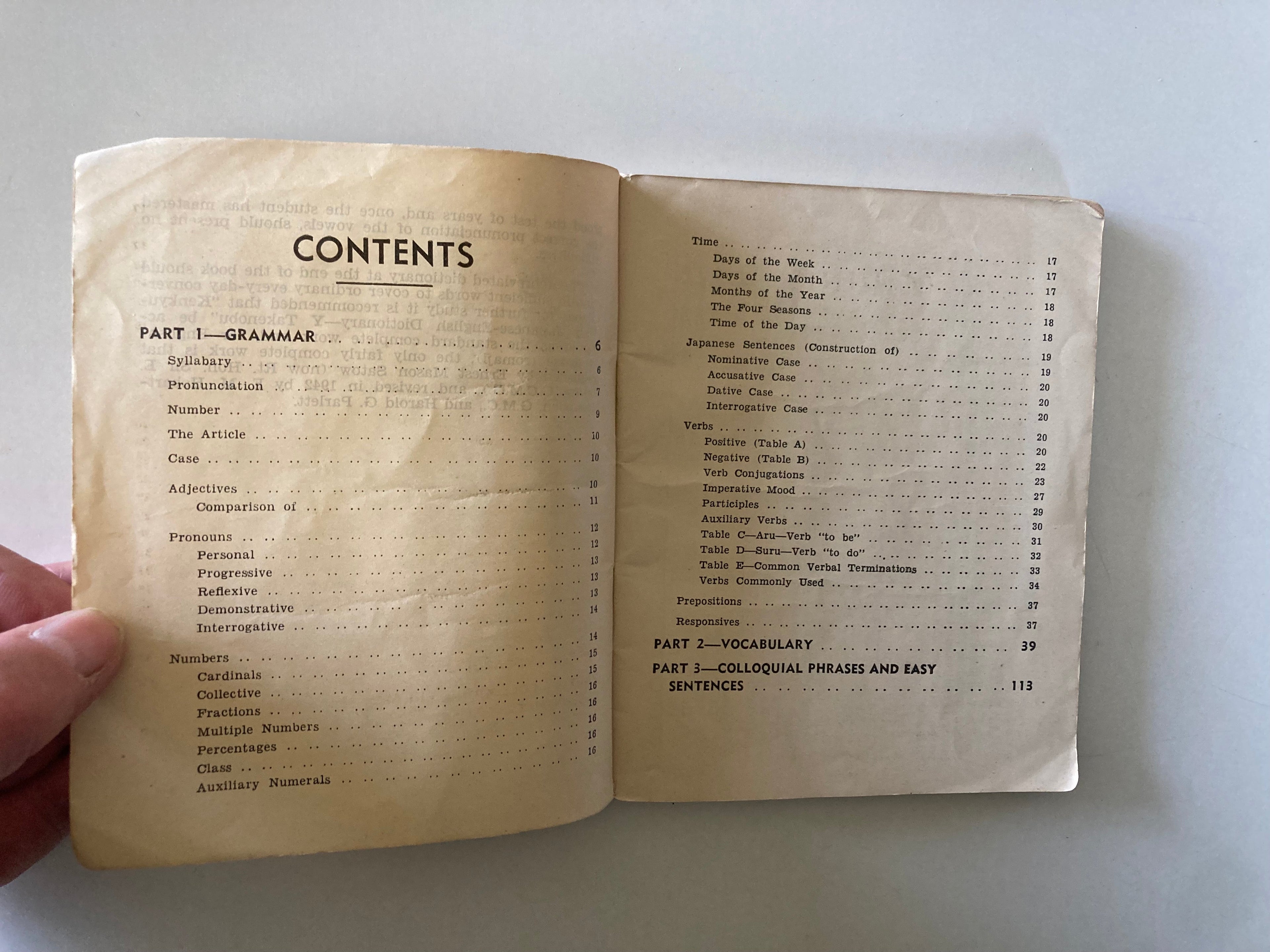British Commonwealth Forces Japanese An Outline of Grammar Concise Vocabulary and Colloquial Phrases 1940s Booklet