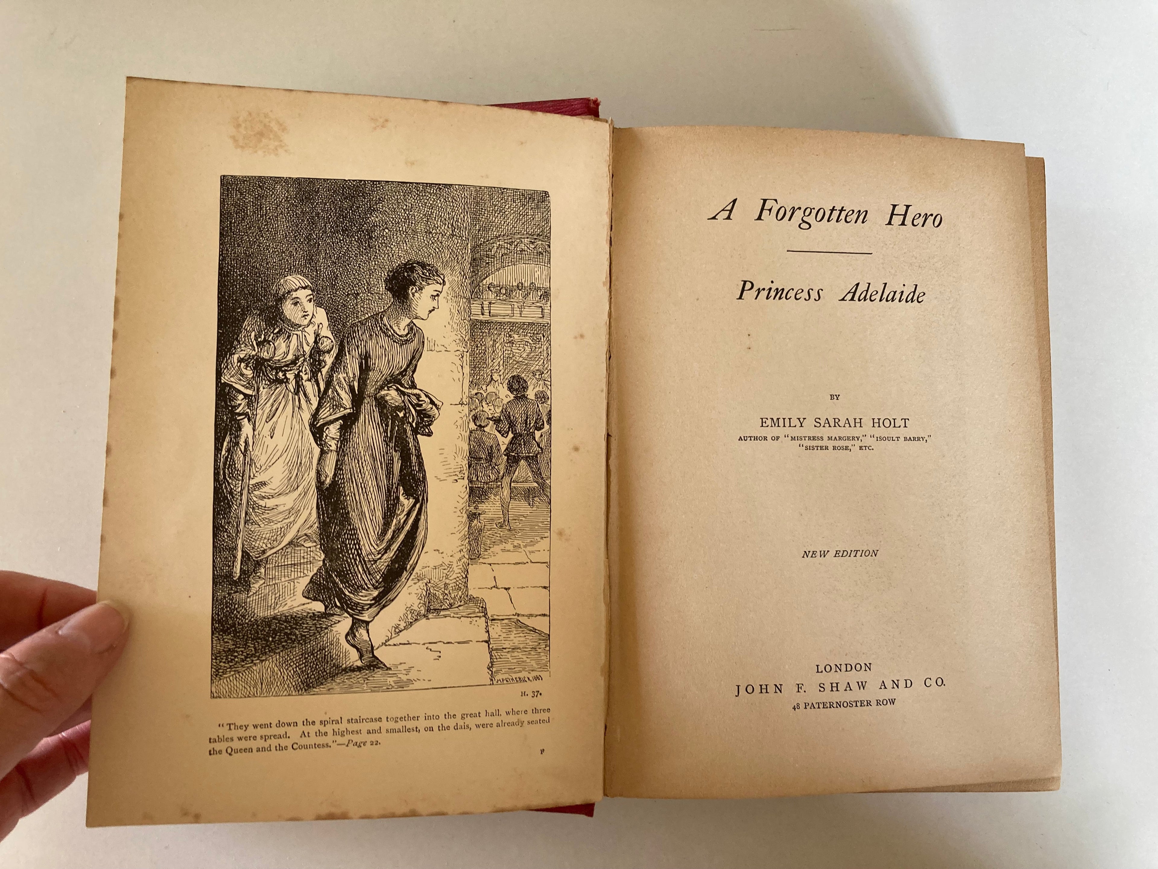 A Forgotten Hero Princess Adelaide by Emily Sarah Holt Published by J F Shaw and Co around 1890