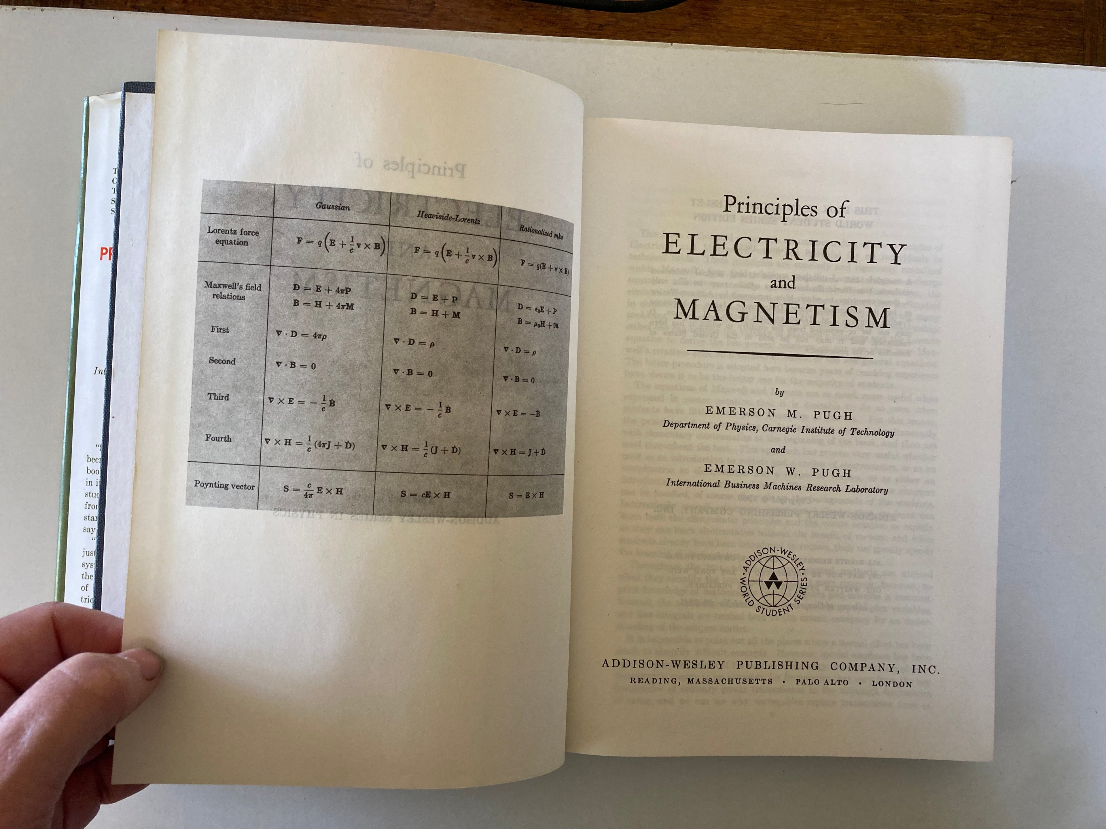 Principles of Electricity and Magnetism E M & E W Pugh Hardback Book from 1965 World Student Series