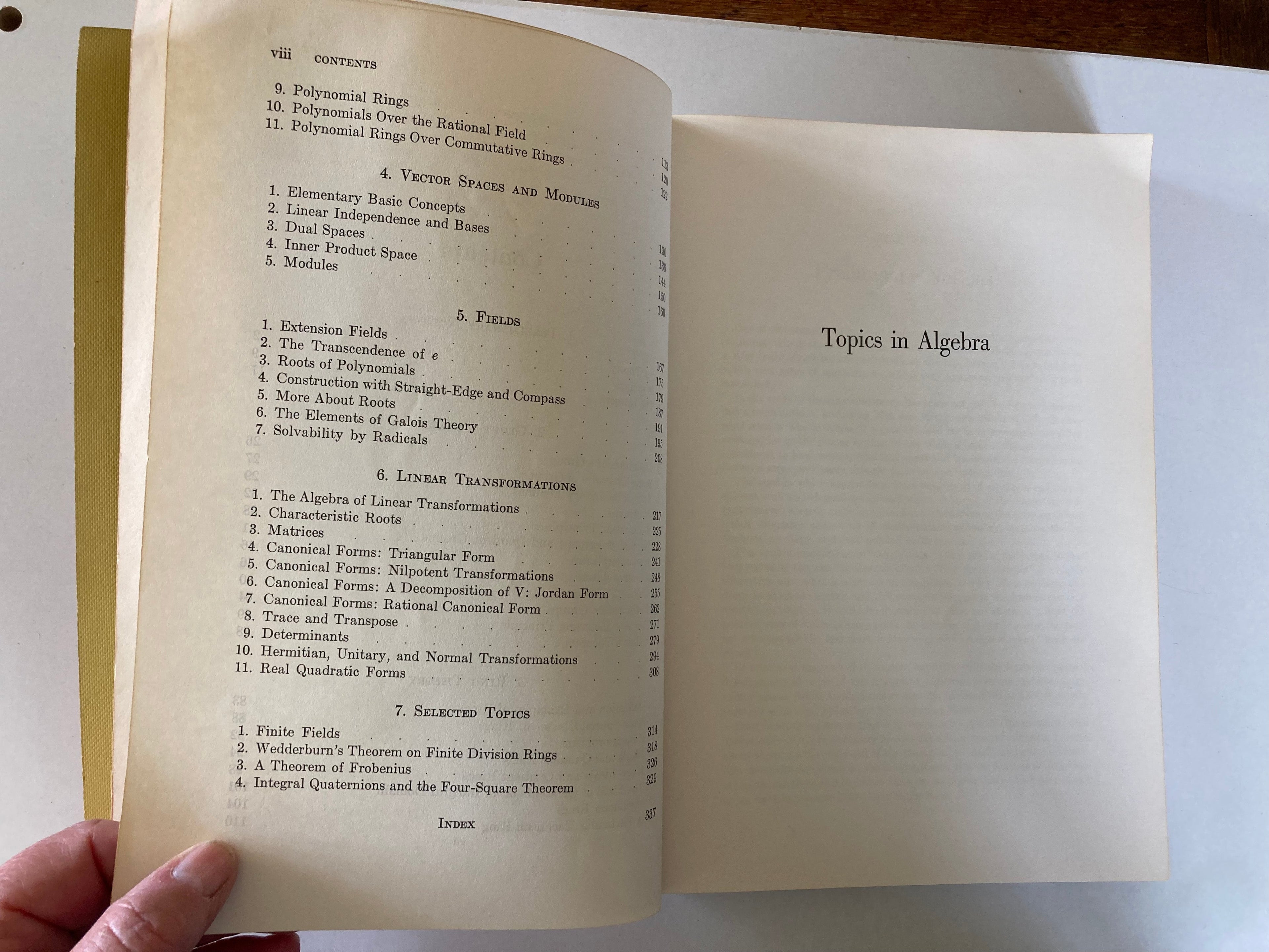 Topics in Algebra by I N Herstein First Edition Paperback from 1964