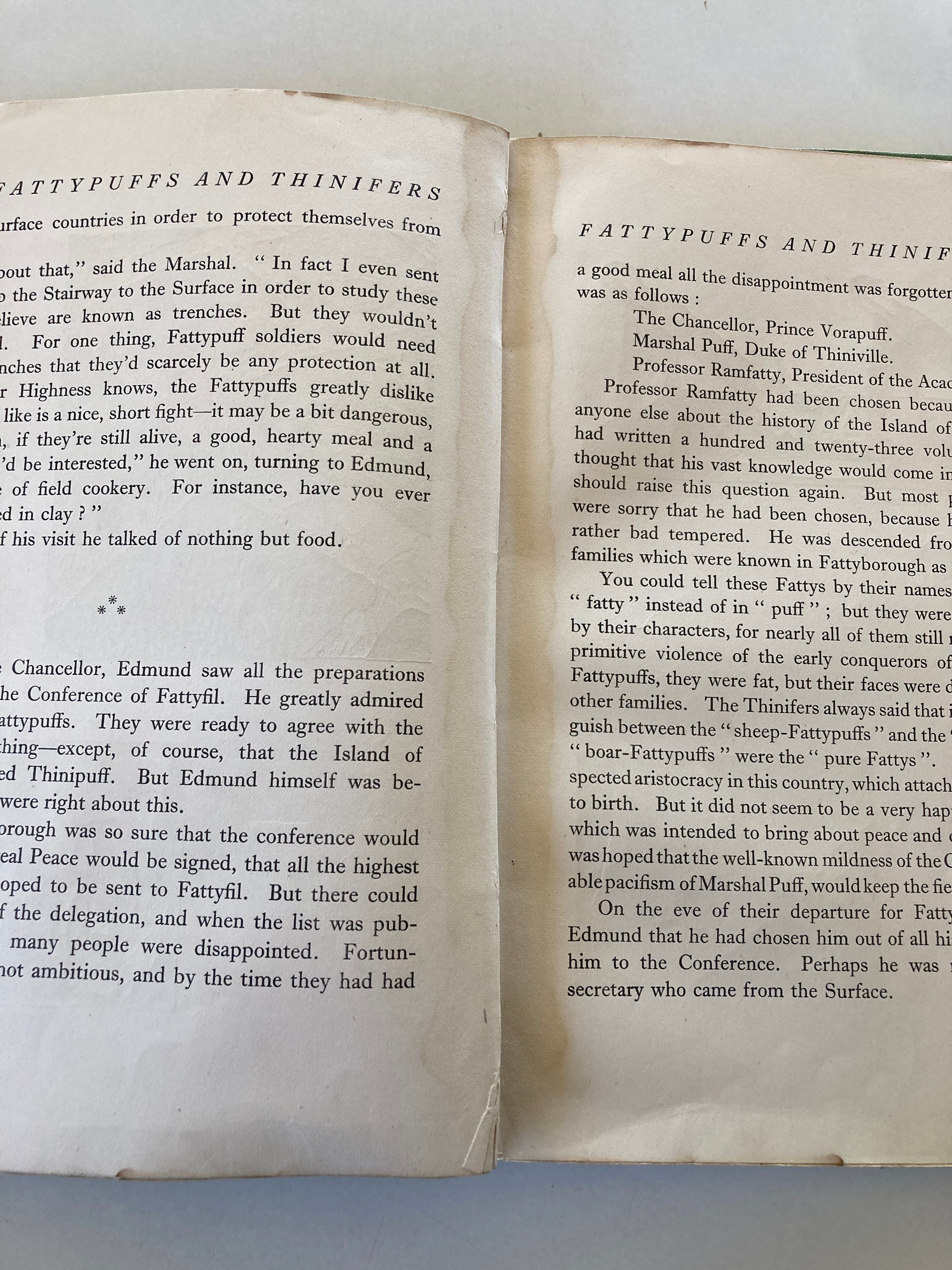 Fattypuffs and Thinifers by Andre Maurois Translated by Norman Denny Illustrated by Jean Bruller First Edition 1941