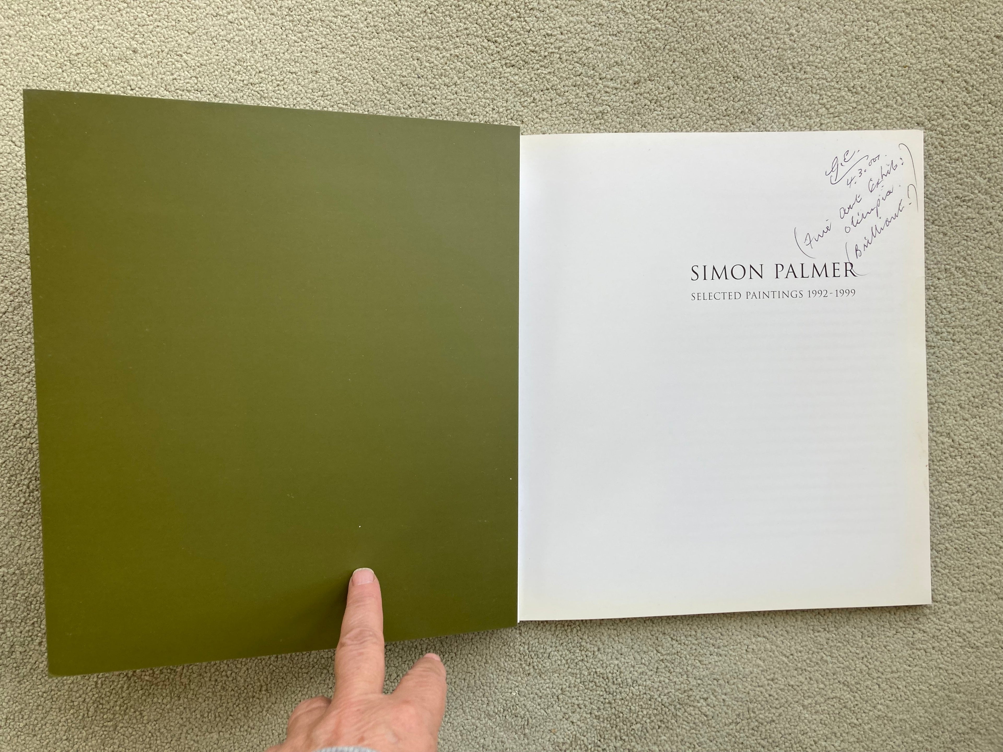 Simon Palmer Selected Paintings 1992-1999 Catalogue Published by James Huntington-Whiteley
