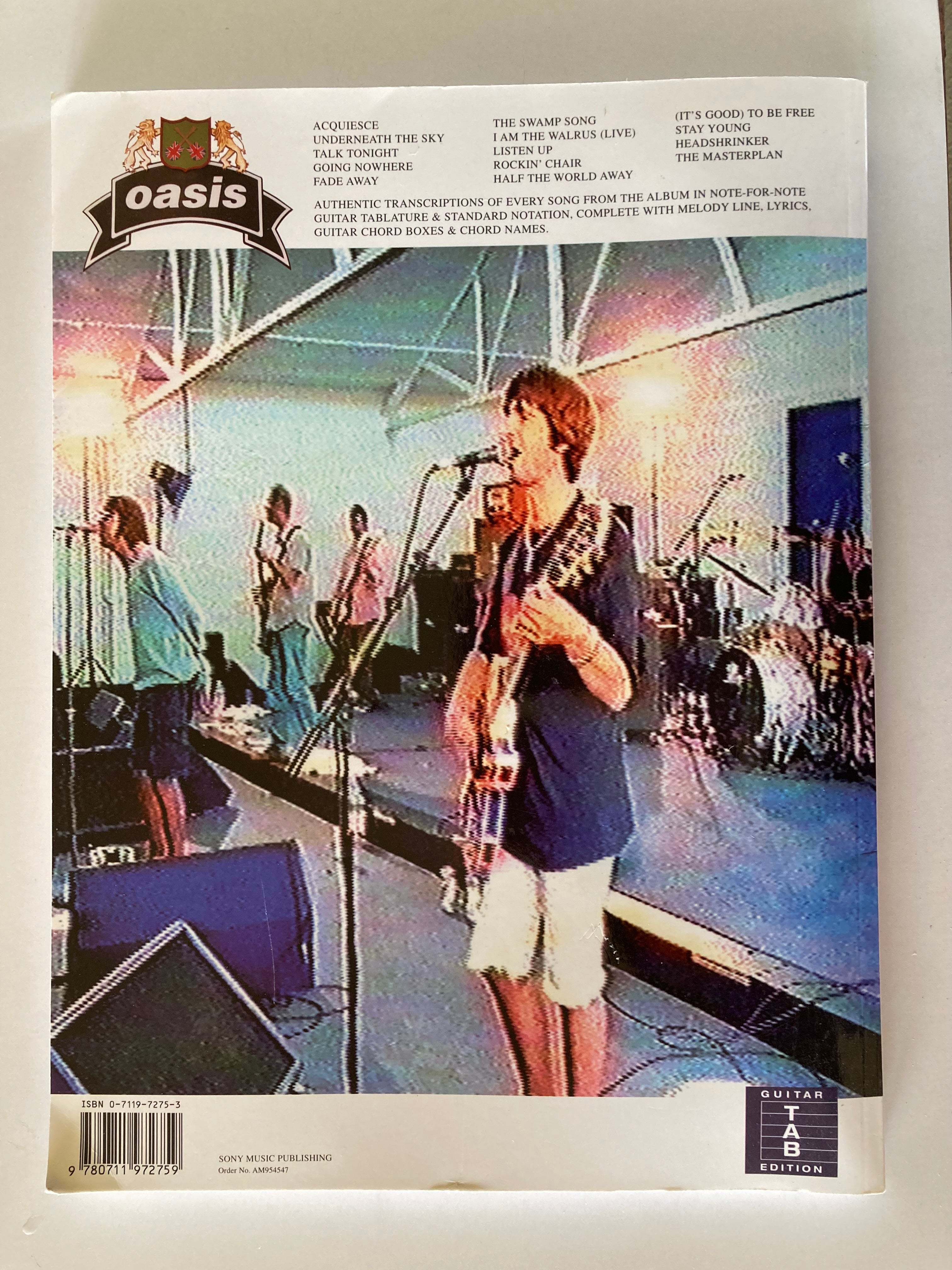 Oasis The Masterplan Guitar Tab Edition Musical Score Sony Music Publishing 1998
