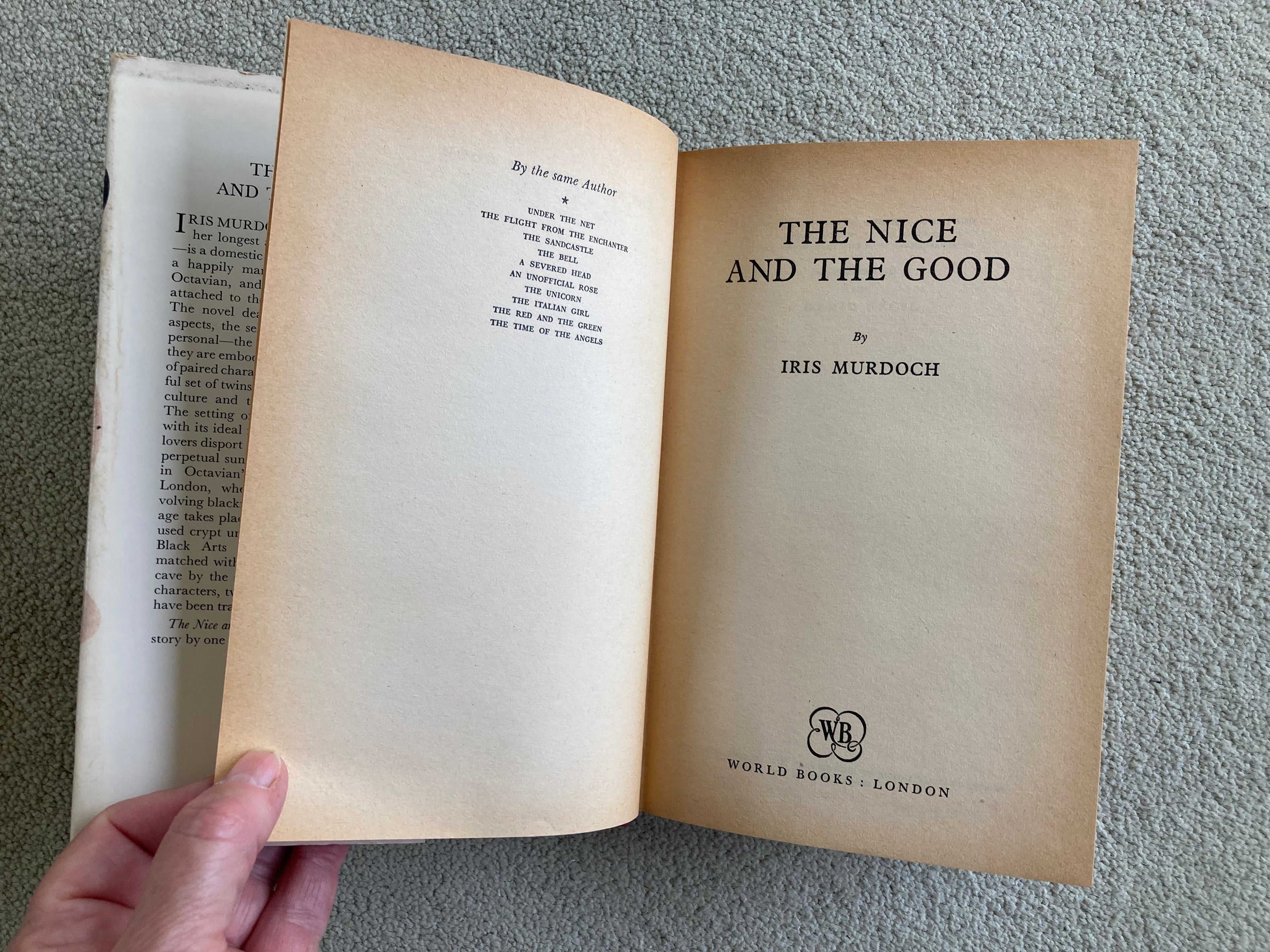 Three Iris Murdoch Hardback Books An Accidental Man, Bruno's Dream, The Nice and the Good 1960/70s