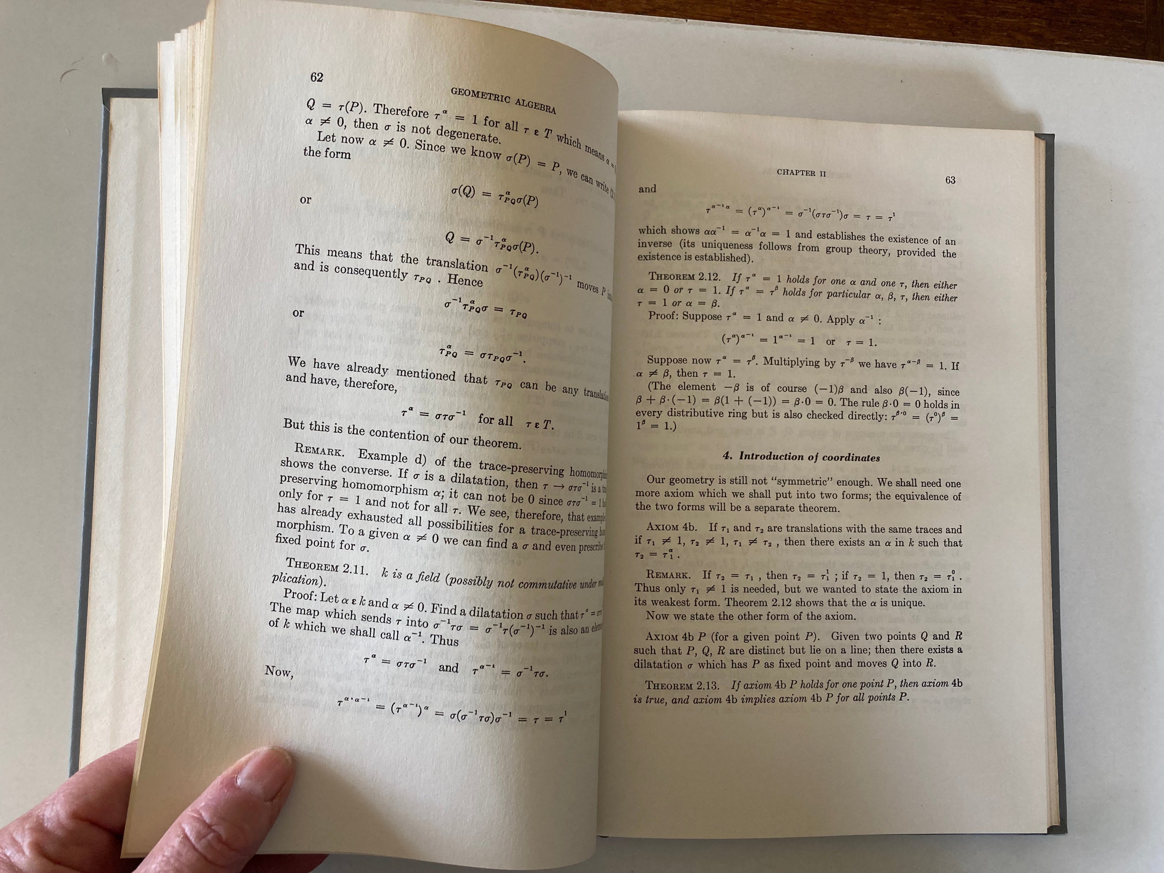 Geometric Algebra by E Artin Interscience Tracts First Edition Hardback Book 1966