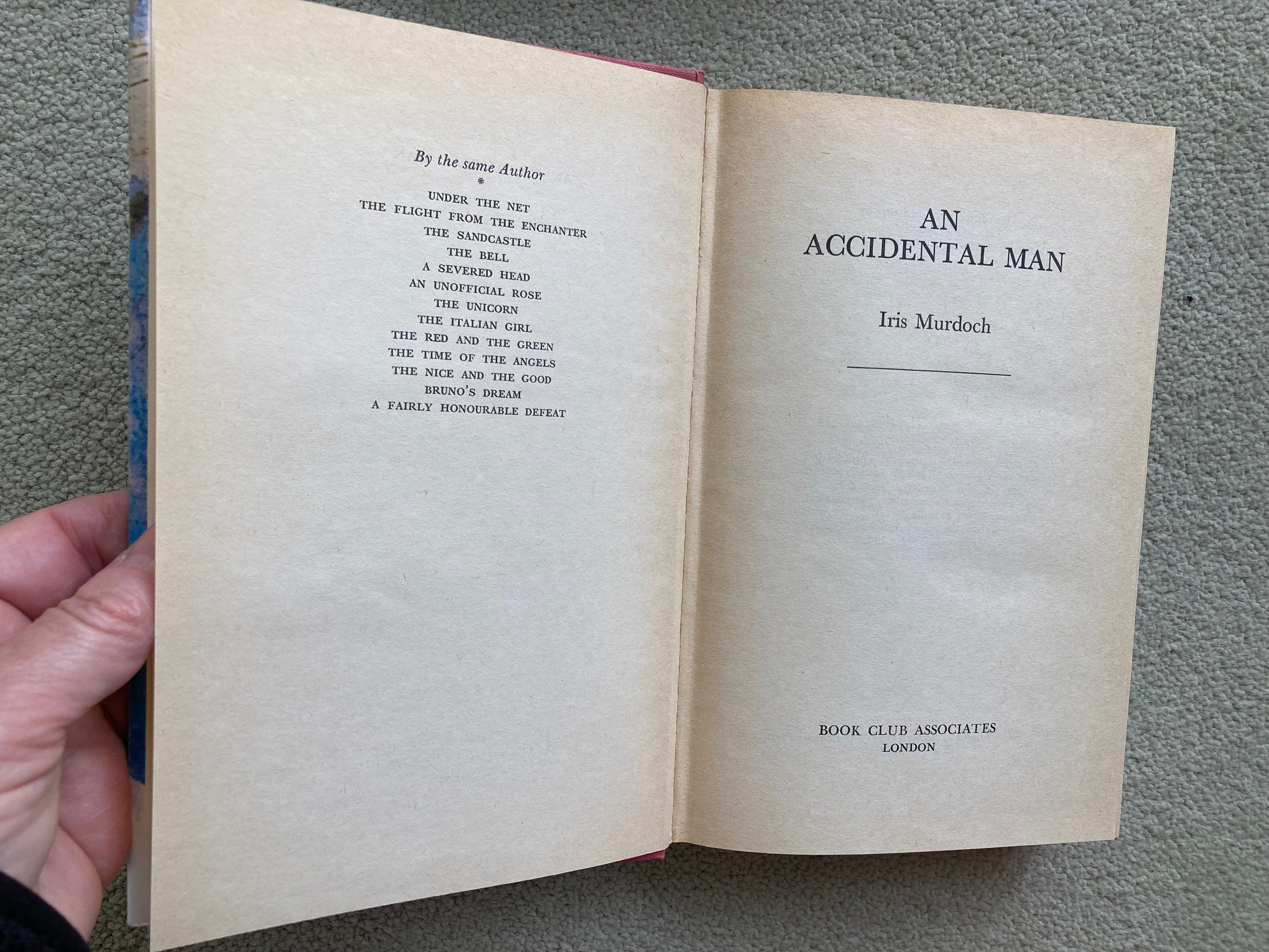 Three Iris Murdoch Hardback Books An Accidental Man, Bruno's Dream, The Nice and the Good 1960/70s